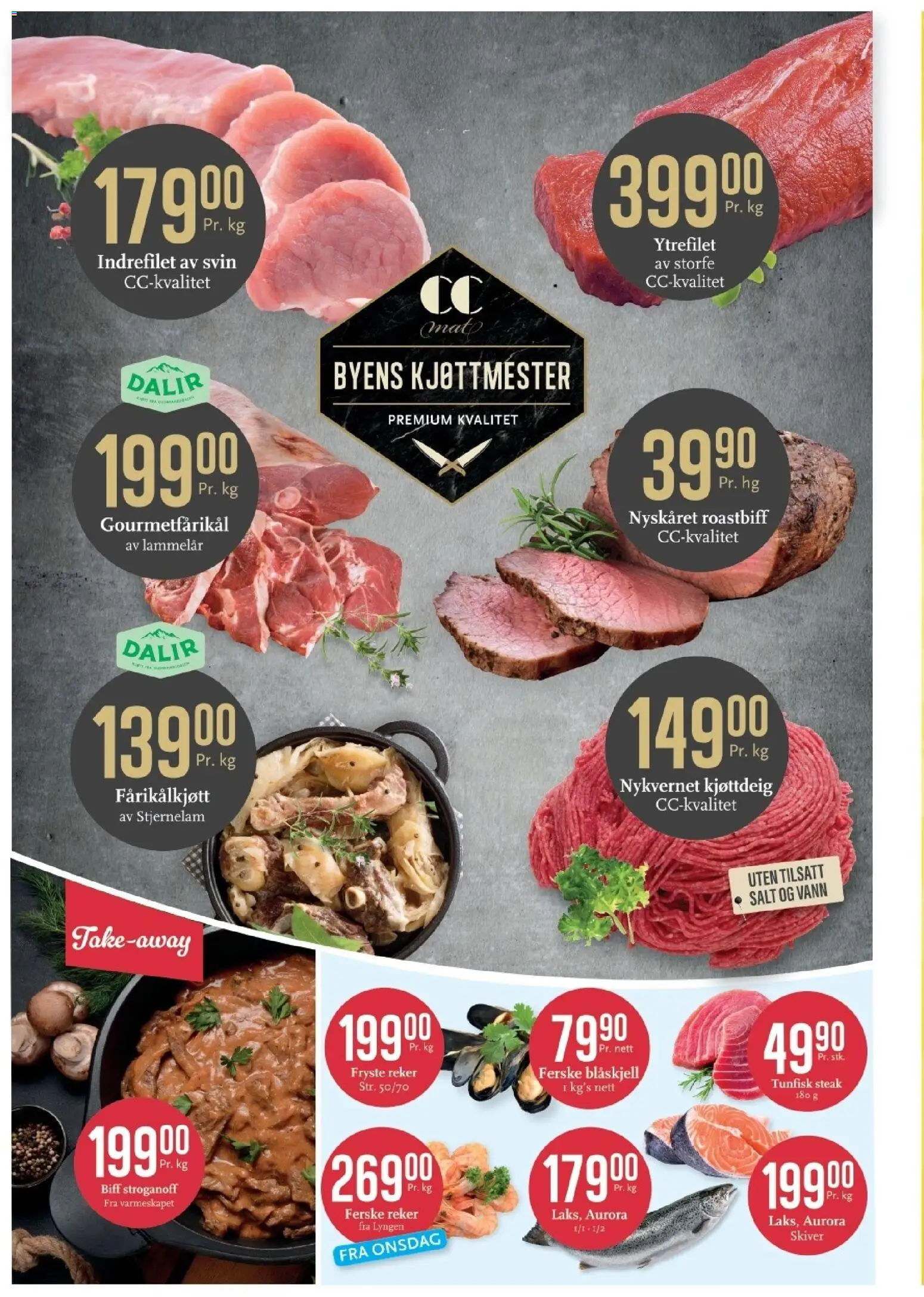 {H1} | Side: 10 | Produkter: Ytrefilet, Ferske reker, Tunfisk, Salt