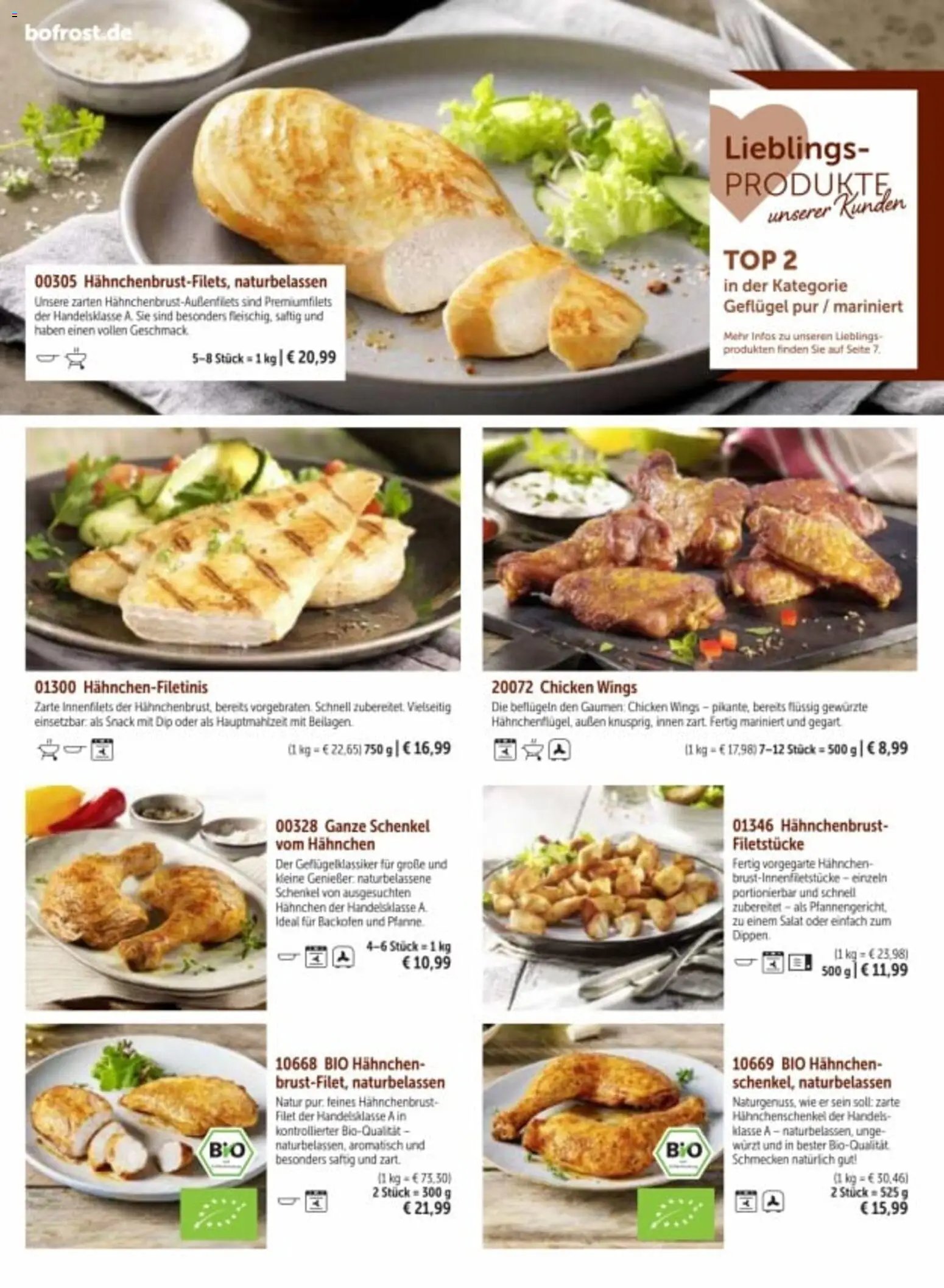 Bofrost Katalog – gültig ab 06.03.2026 | Seite: 78 | Produkte: Hahnchen, Hahnchenschenkel, Salat, Hahnchenbrust