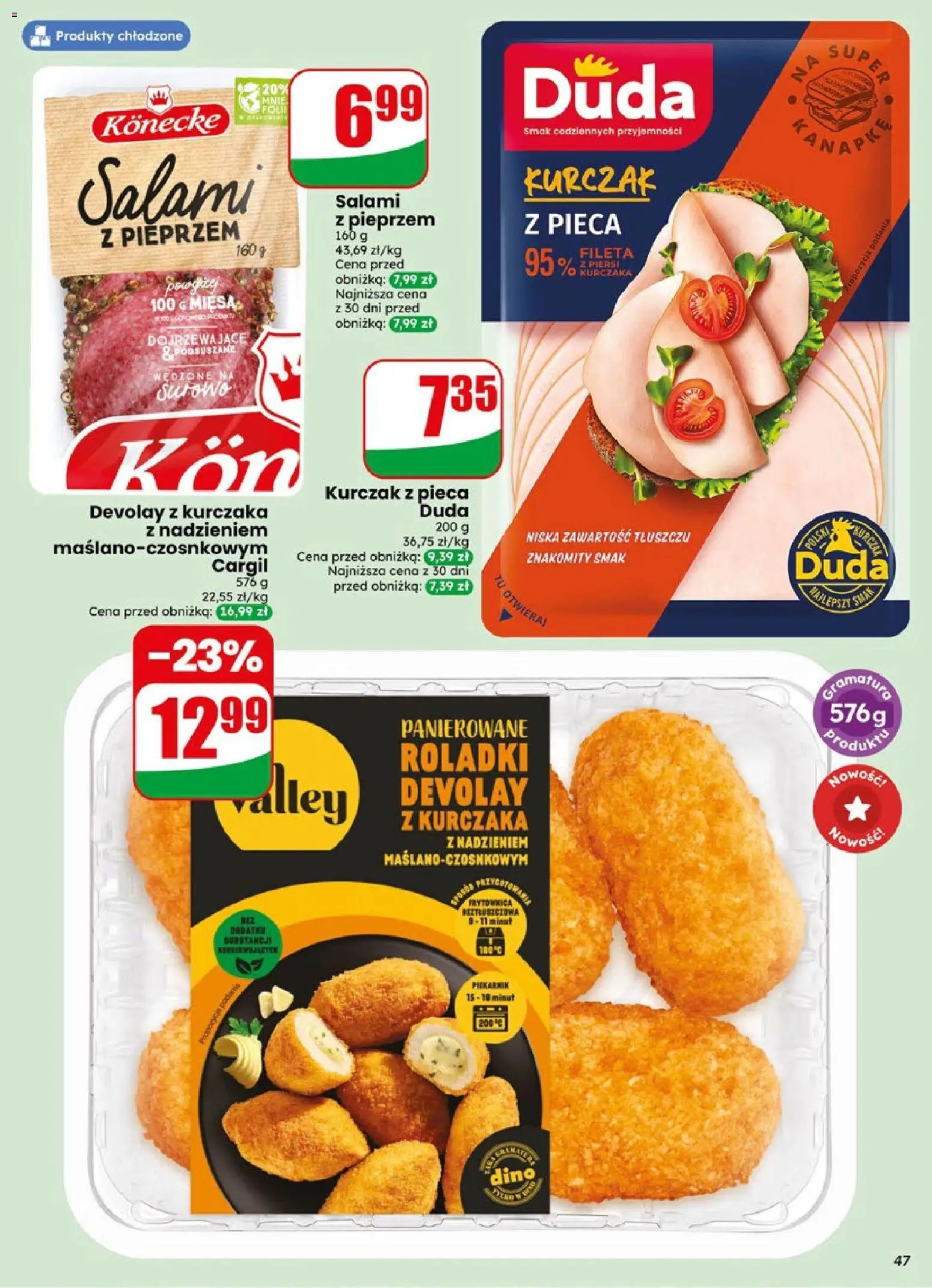 Dino gazetka od 06.05.2026 | Strona: 47 | Produkty: Kurczak, Piekarnik, Roladki Devolay, Salami