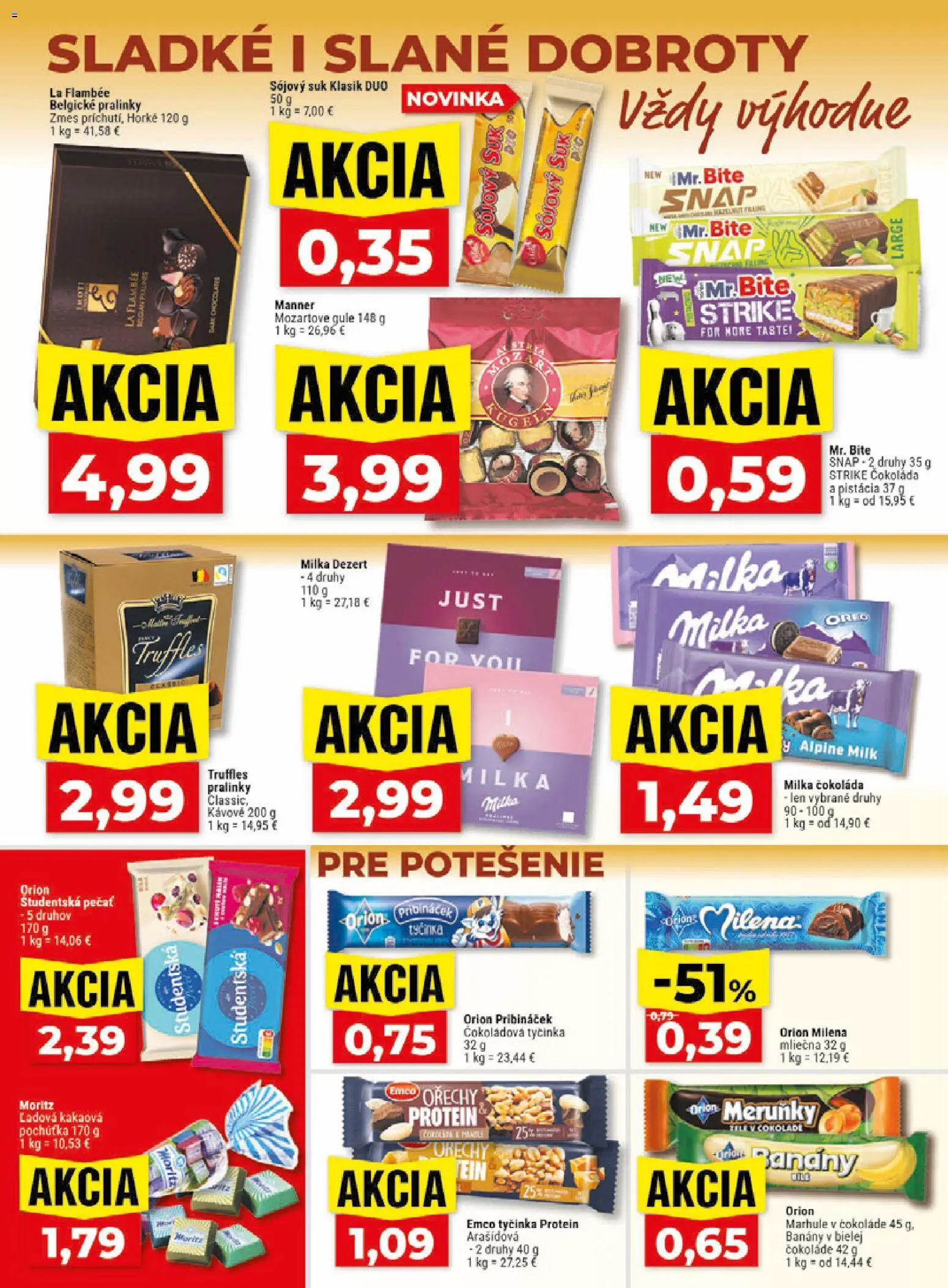Nové Klas akcie – leták je platný od 13.07.2026 | Strana: 17 | Produkty: Protein, Študentská pečať, Dezert, Marhule