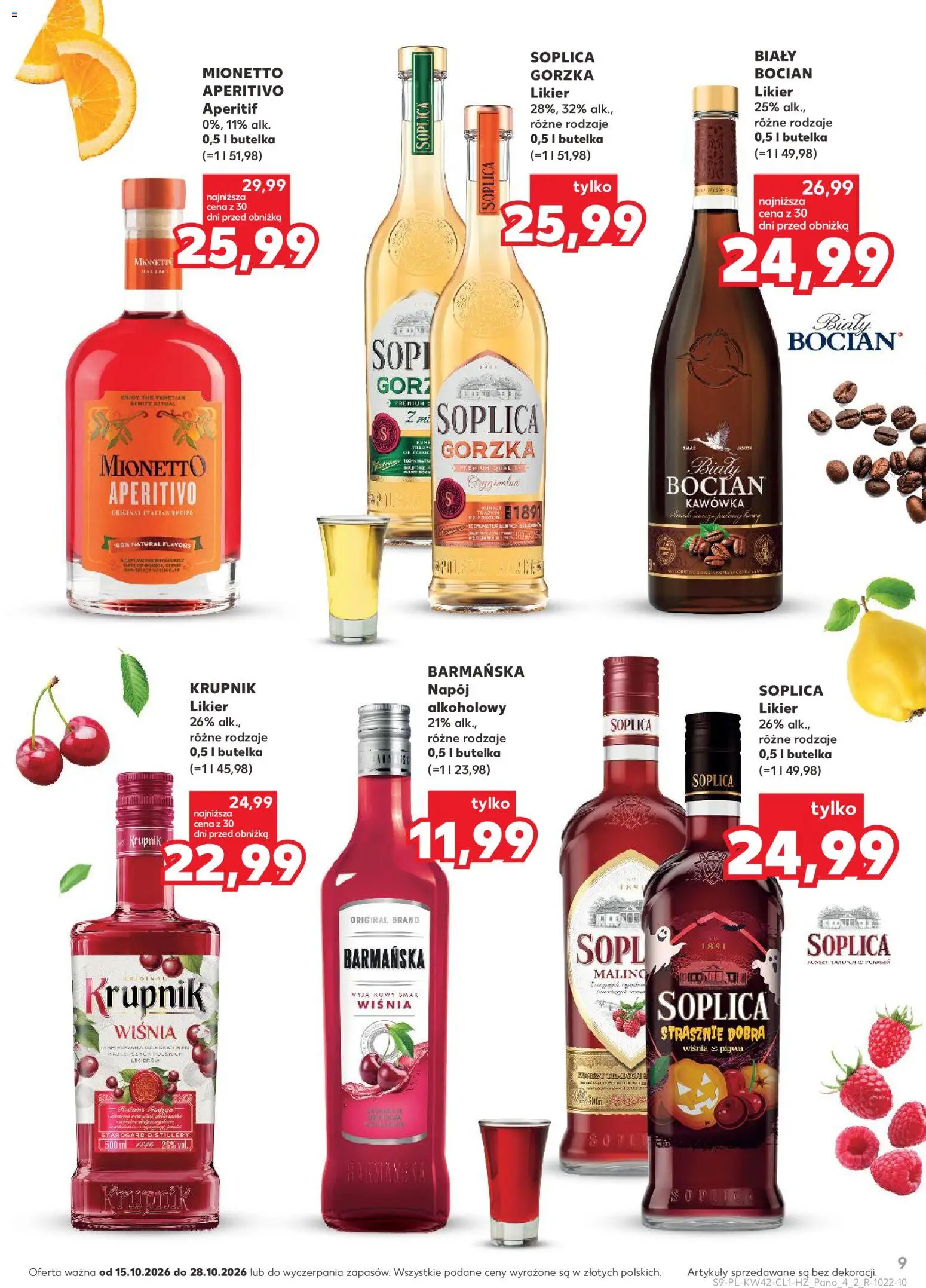 Kaufland Polsko leták - Barek od 15.10.2026 | Strana: 9 | Produkty: Mionetto, Aperitivo, Sprite