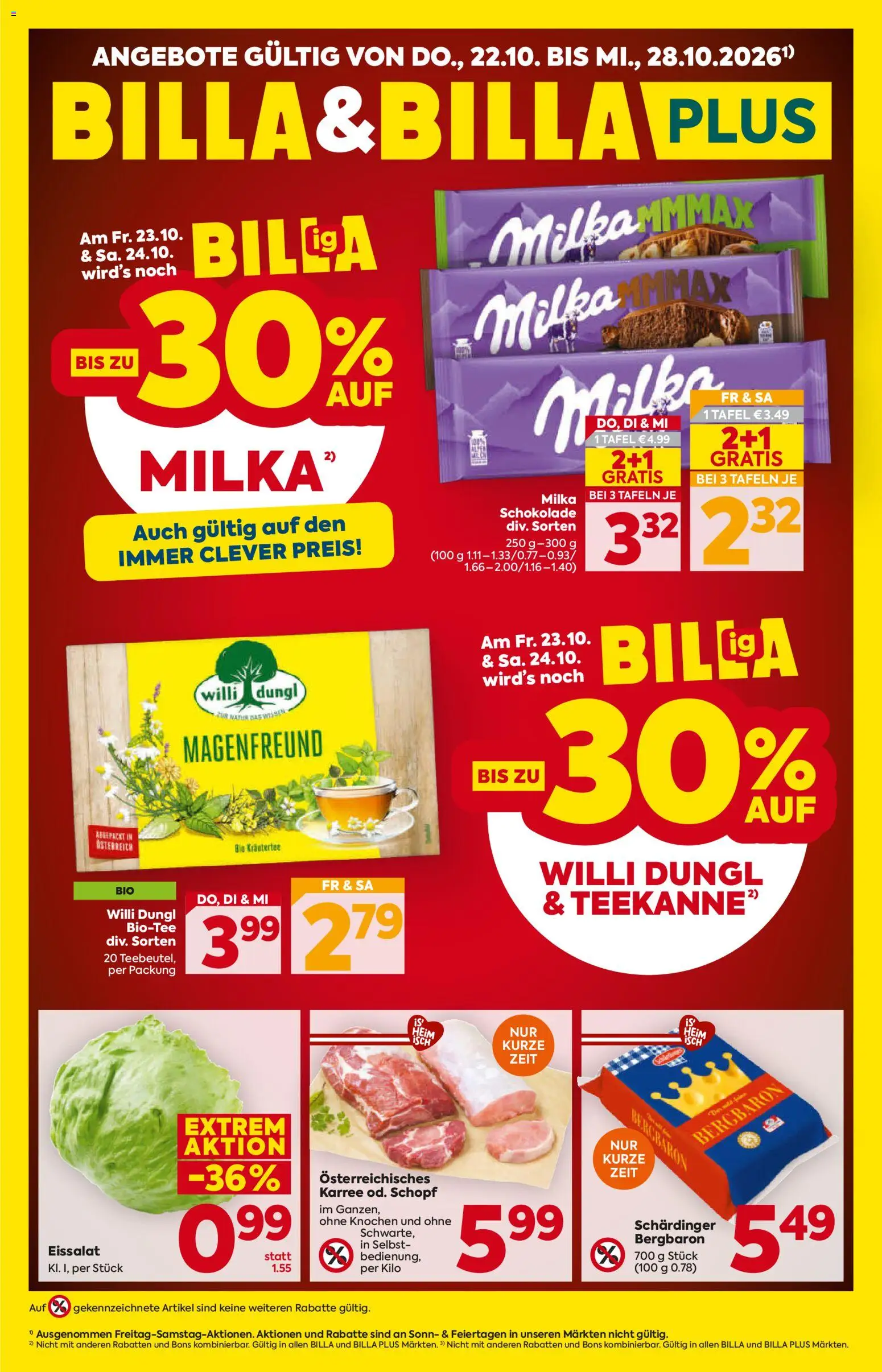 Billa Flugblatt gültig ab 22.10.2026 | Seite: 1