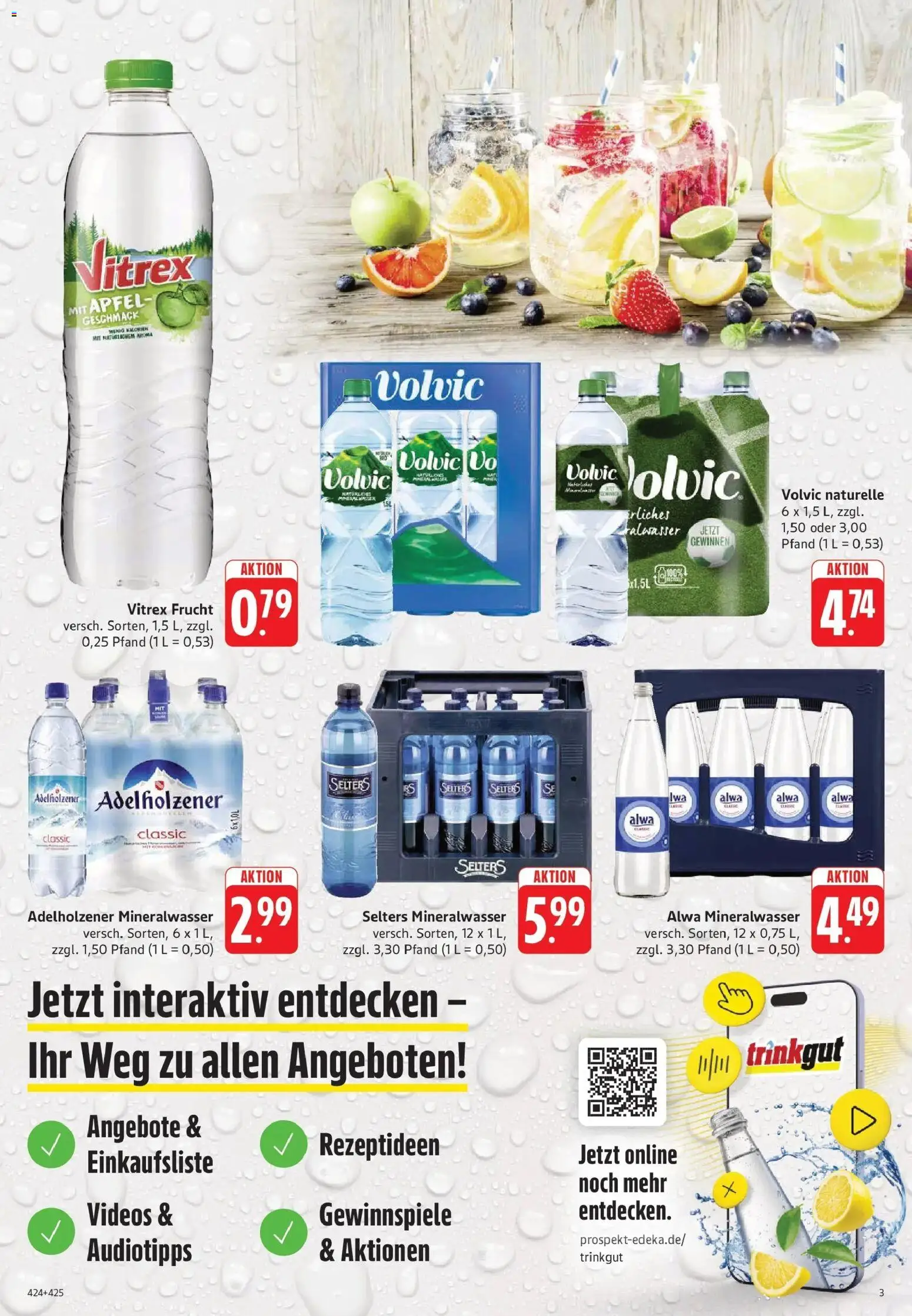 Trinkgut Prospekt St. Leon-Rot – gültig ab 06.07.2026 | Seite: 3 | Produkte: Adelholzener, Äpfel, Mineralwasser, Volvic