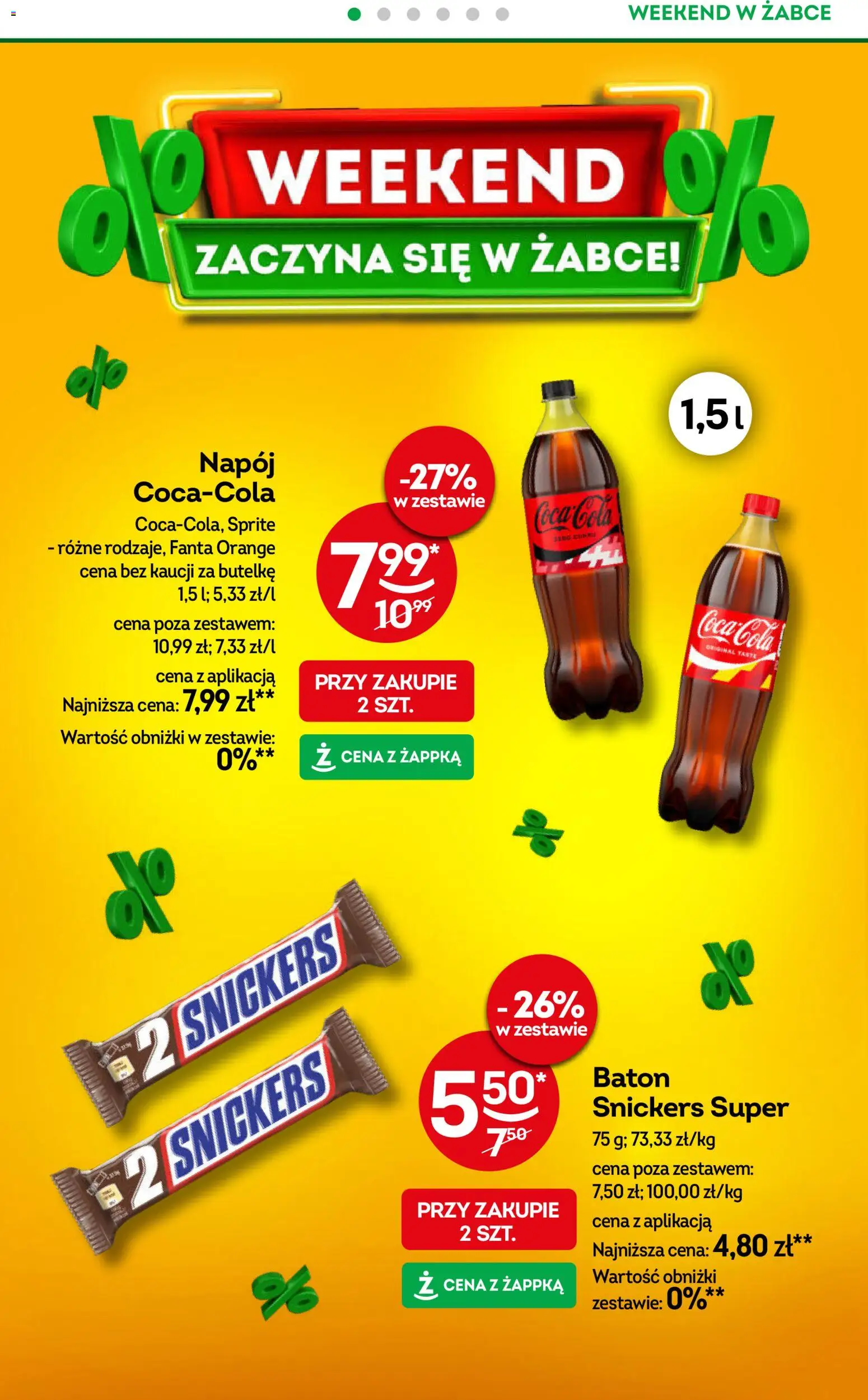 Żabka gazetka - Weekendowe promocje od 12.06.2026 | Strona: 2 | Produkty: Sprite, Coca cola, Baton