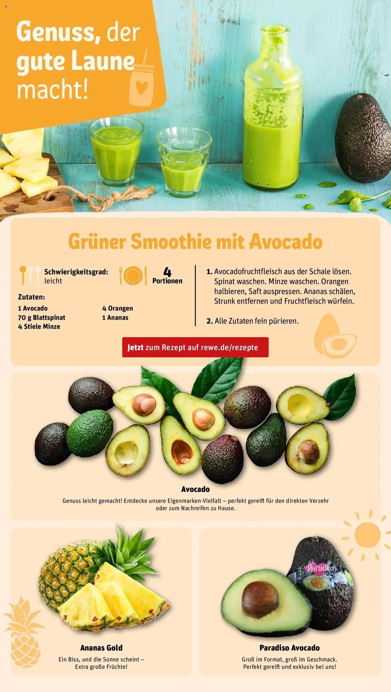 REWE Prospekt ab 03.08.2026 zum Blättern » Angebote | Seite: 26 | Produkte: Orangen, Ananas, Avocado, Saft