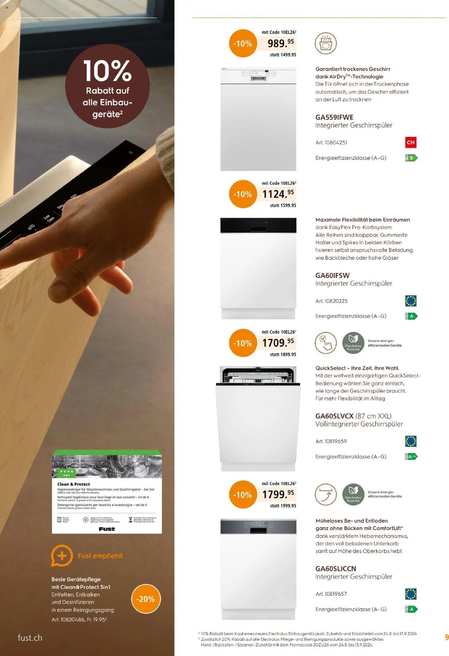 Fust aktionen Einbau – gültig ab 17.09.2026 | Seite: 9 | Produkte: Geschirrspüler