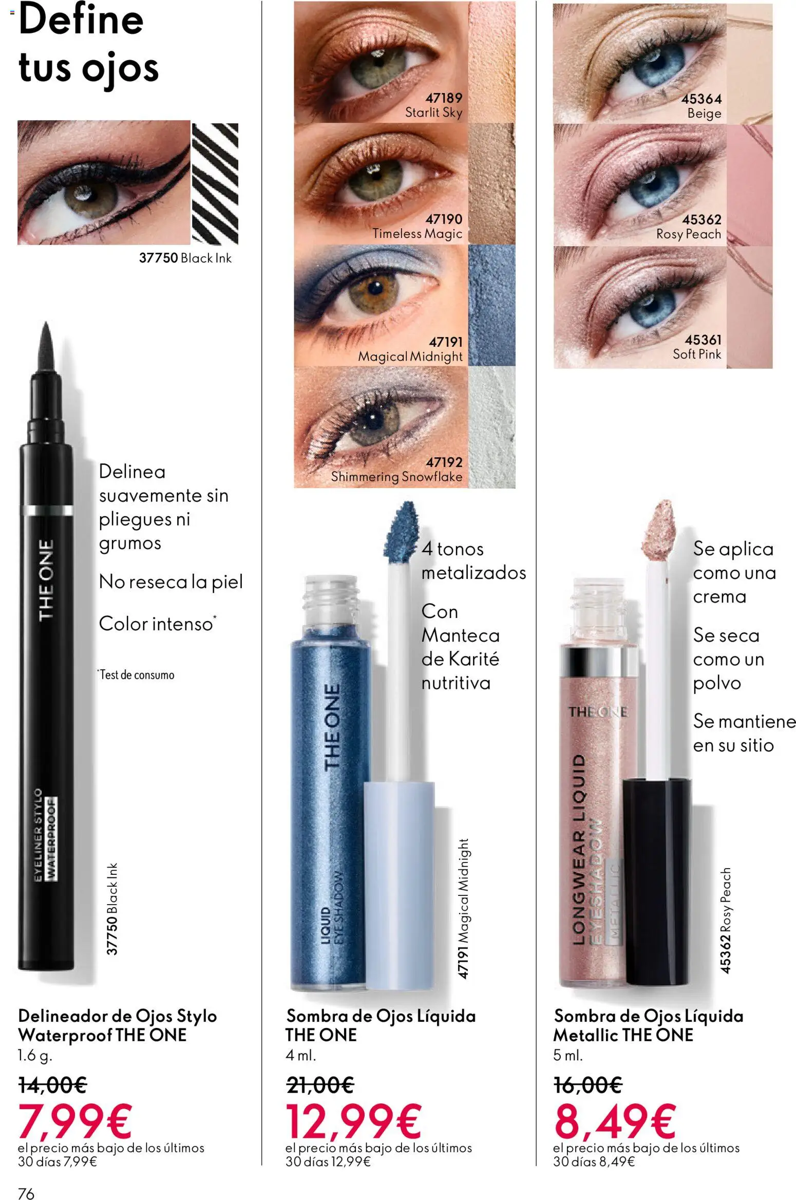 Oriflame - Catálogo Campaña 4 │ válido desde el 11.03.2026 | Página: 76 | Productos: Sombra, Delineador de ojos, Manteca, Crema