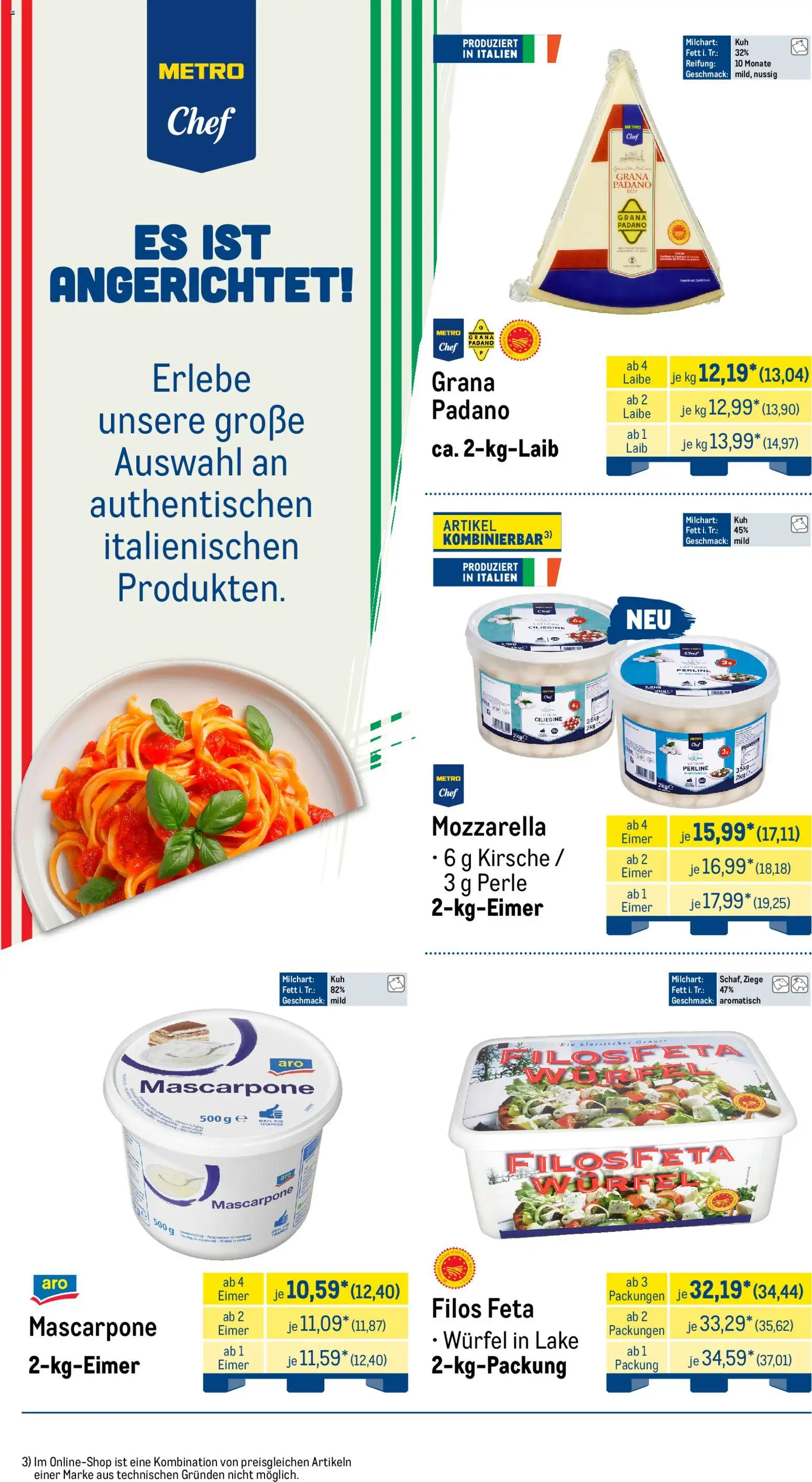 Metro Monats-Menü – gültig ab 01.07.2026 | Seite: 14 | Produkte: Feta, Mascarpone, Mozzarella