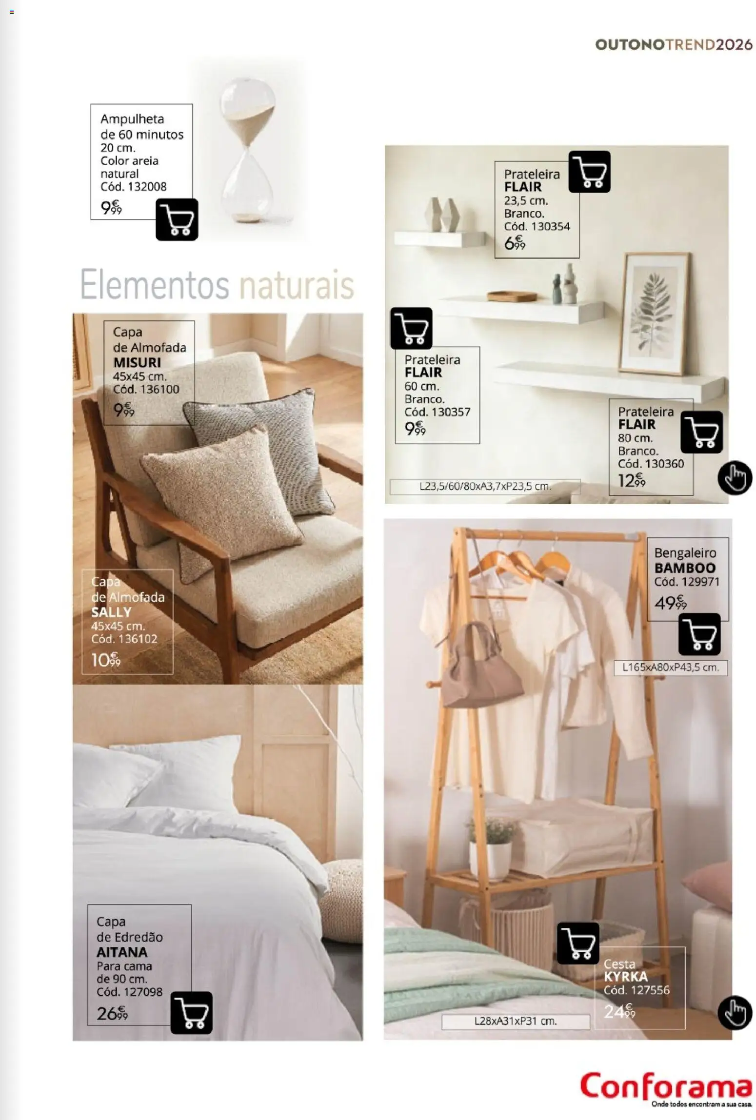Conforama Outono Trend │ válido de 30/09/2026 | Página: 19 | Produtos: Cama, Almofada, Prateleira, Cesta