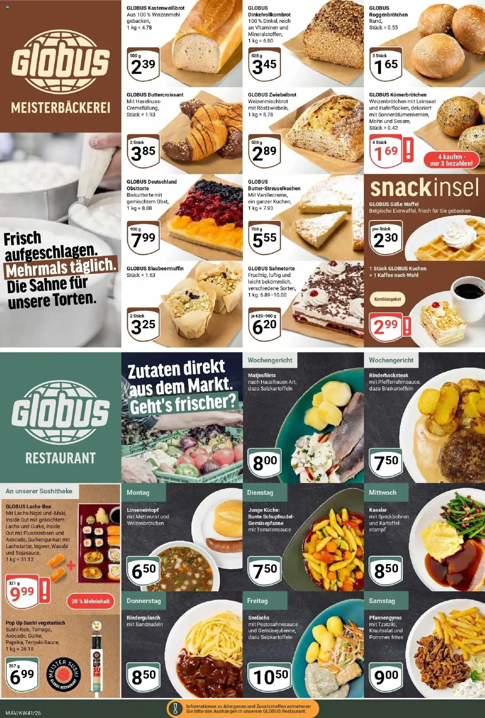 Globus Prospekt Mannheim (ab 05.10.2026) » Angebote online | Seite: 7 | Produkte: Rindergulasch, Pommes, Pommes frites, Sahne