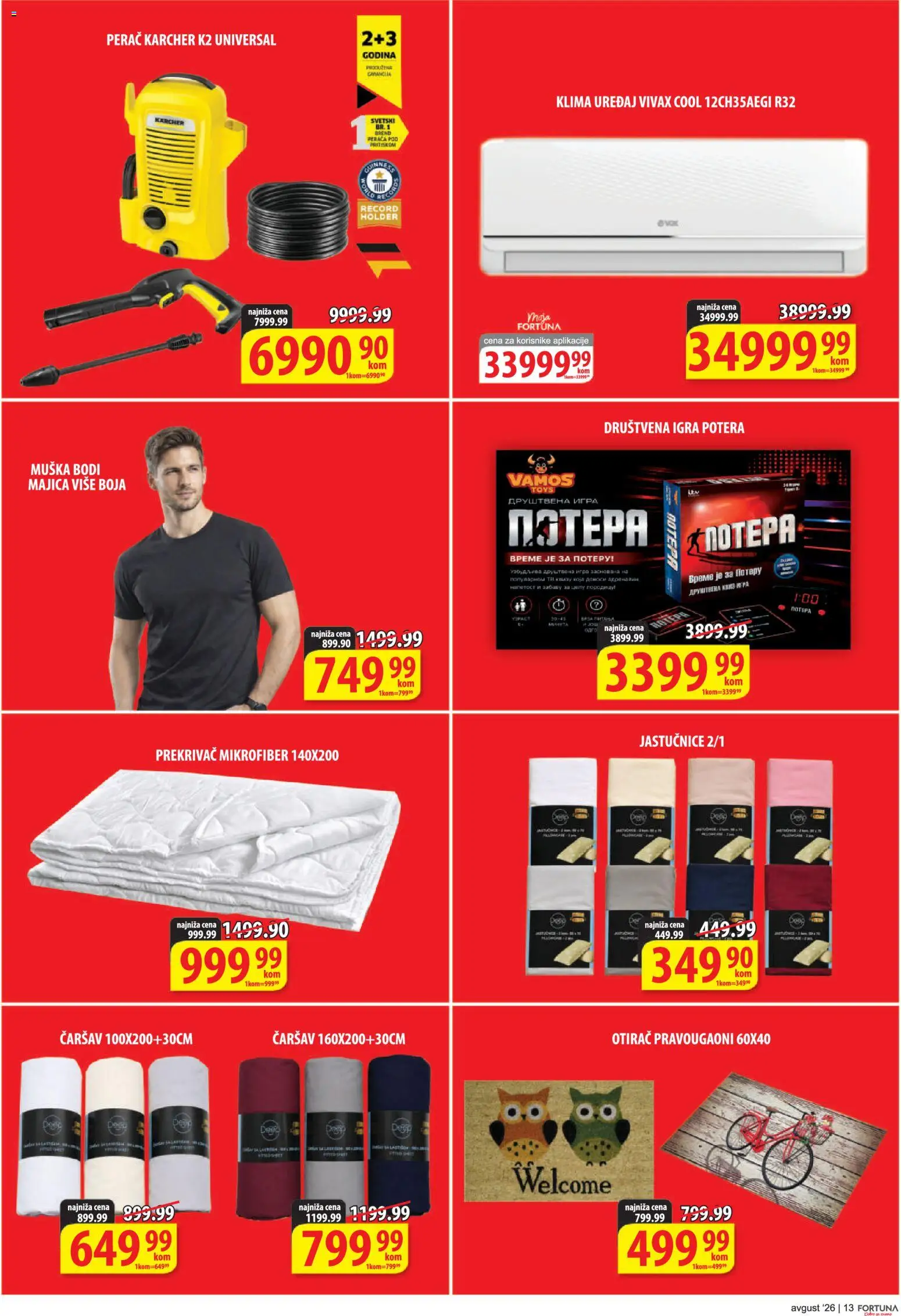 Fortuna Market katalog - važi od 10.08.2026 | Strana: 13 | Proizvode: Klima uređaj, Otirač, Klima