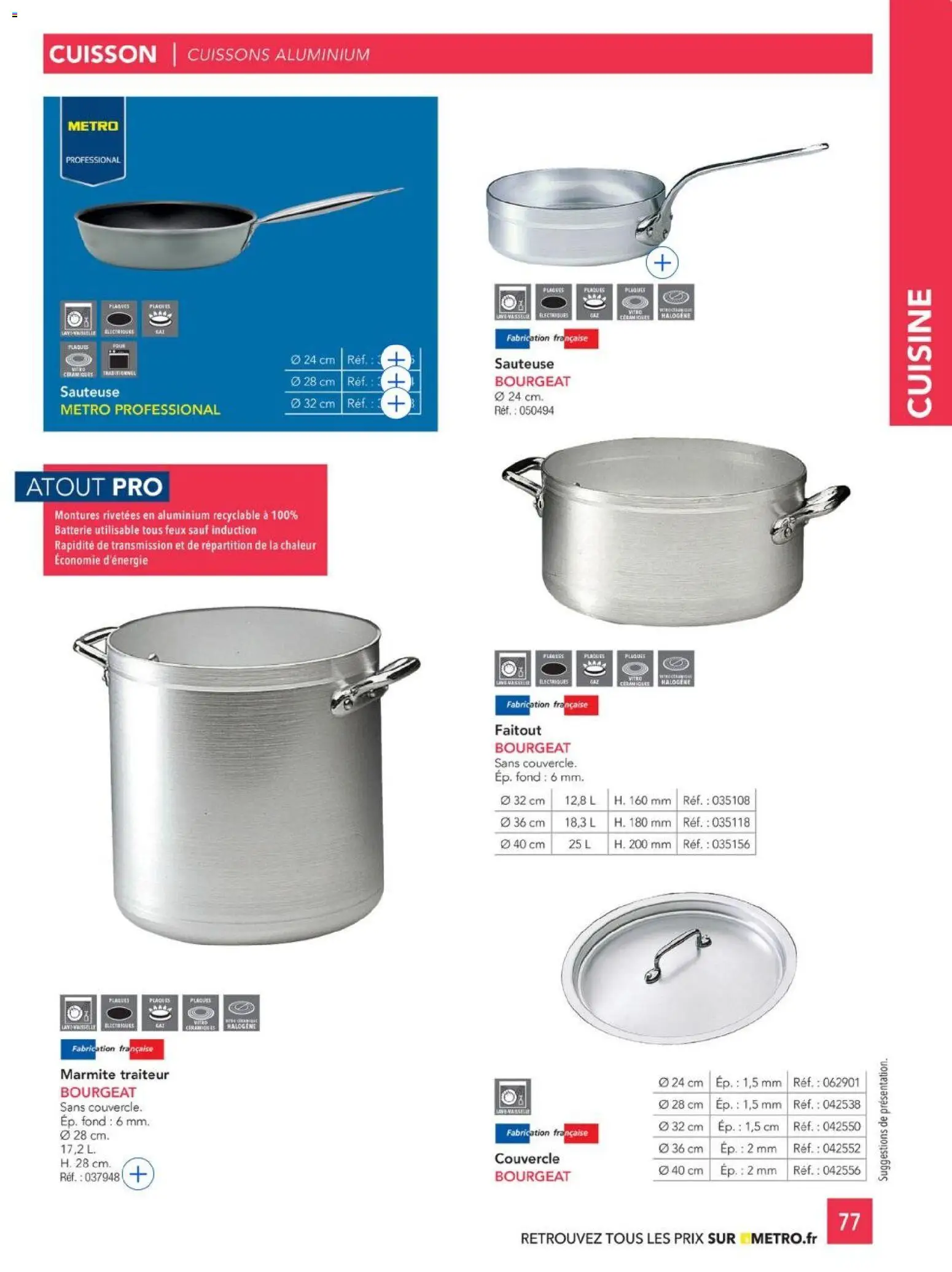 {H1} | Page: 77 | Produits: Couvercle, Faitout, Marmite, Batterie