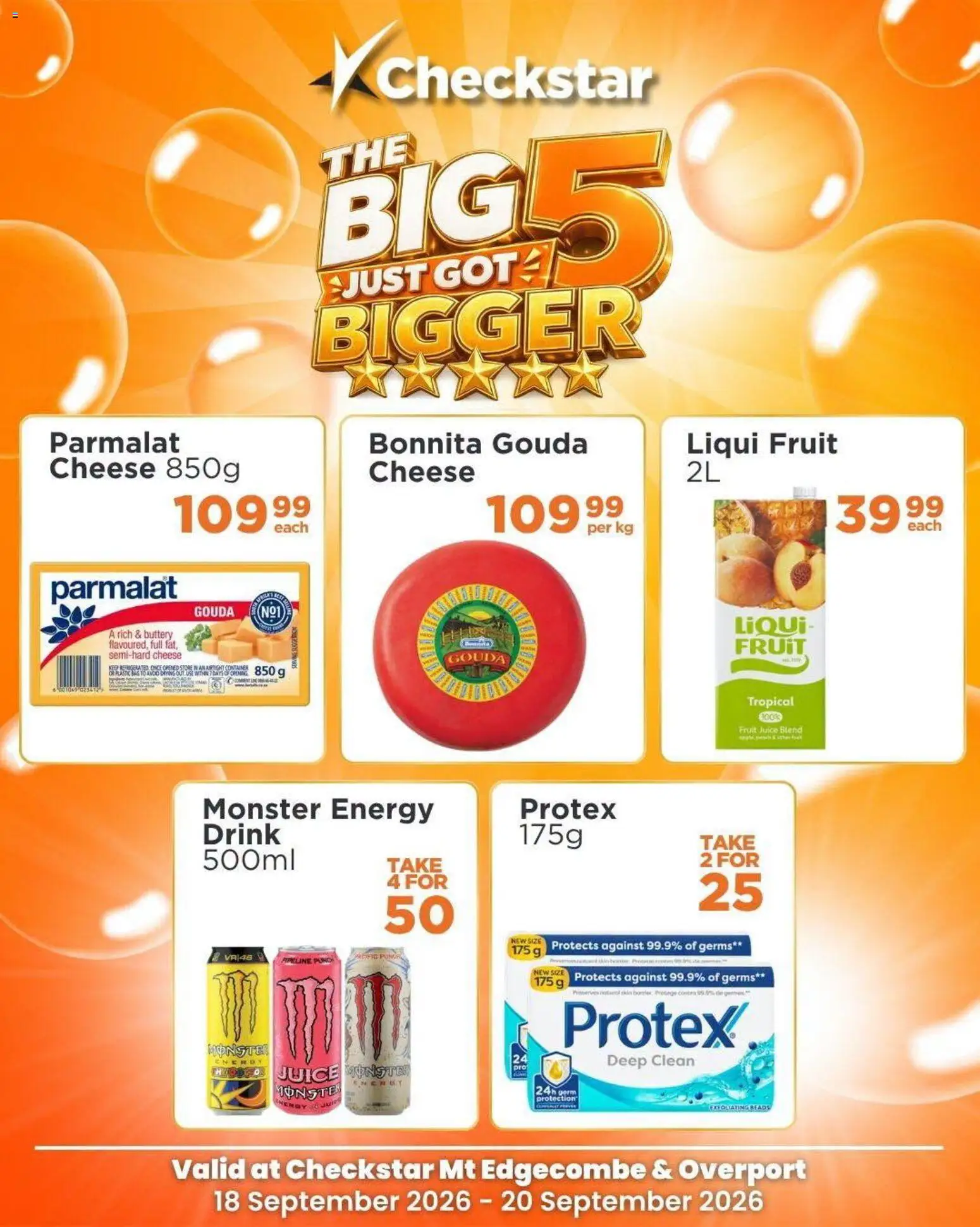 New Check Star catalogue – valid from 18/09/2026 | Page: 1 | Products: Bag, Cheese, Juice, Fruit
