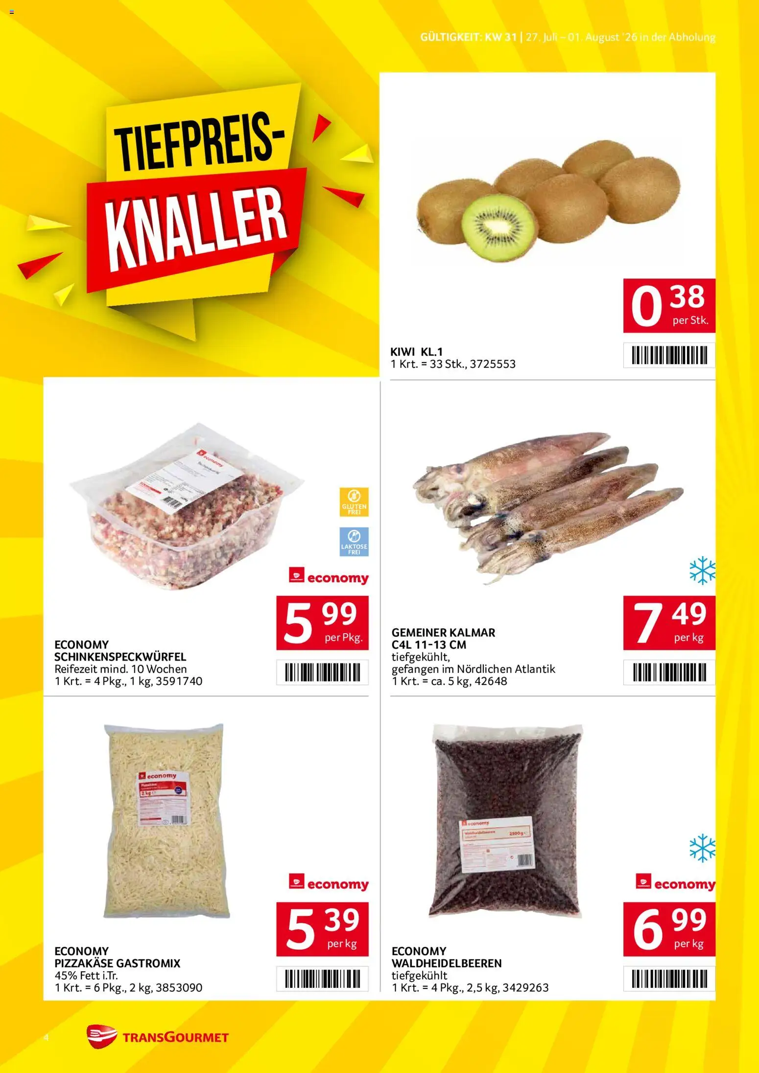 Transgourmet Flugblatt gültig ab 27.07.2026 | Seite: 4 | Produkte: Kiwi