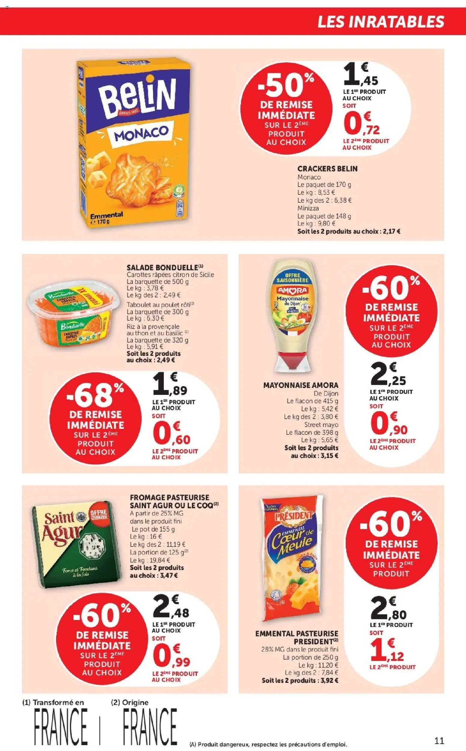 {H1} | Page: 11 | Produits: Salade, Crackers, Thon, Fromage