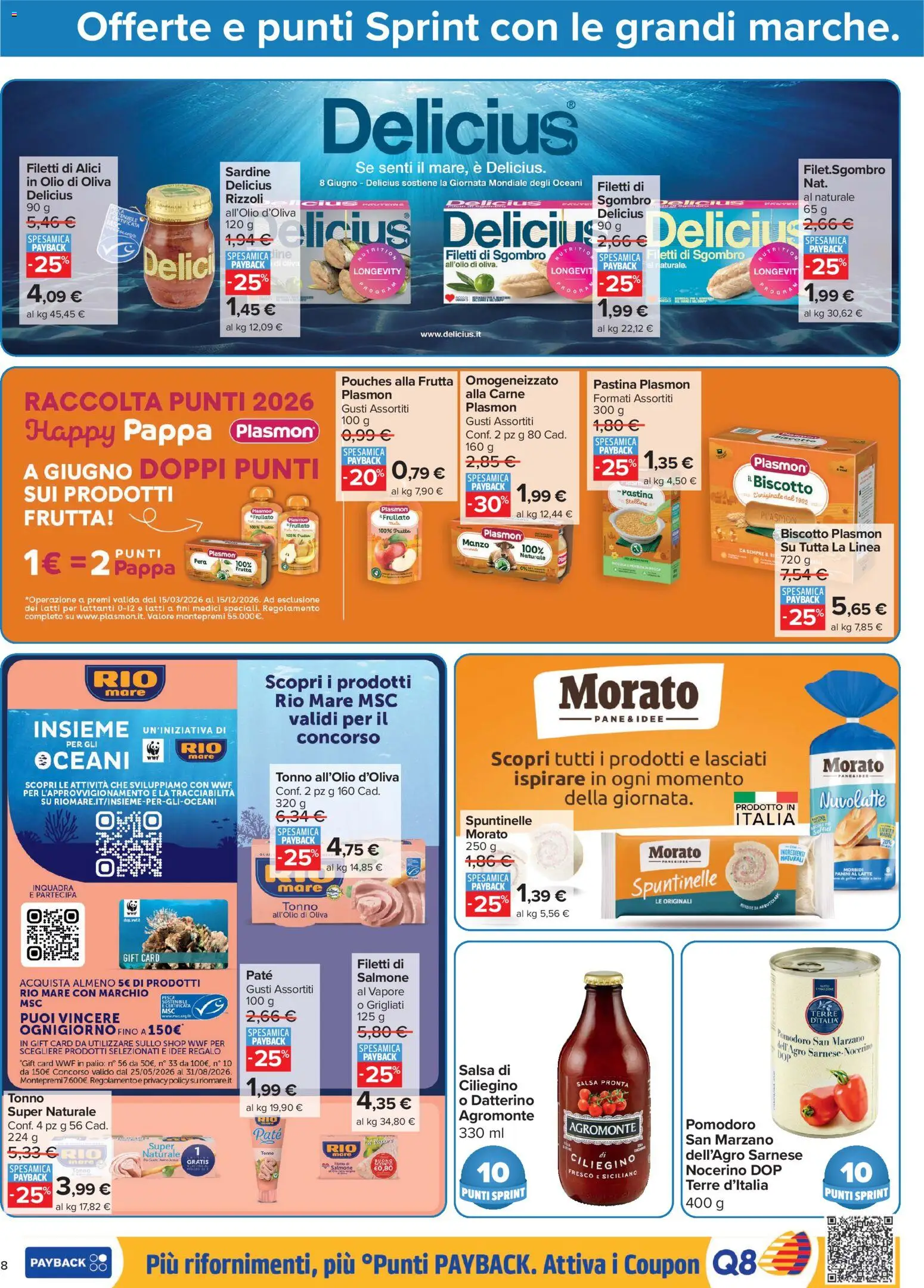 Volantino Carrefour del 16.06.2026 | Pagina: 8 | Prodotti: Pane, Salmone, Tonno, Alici