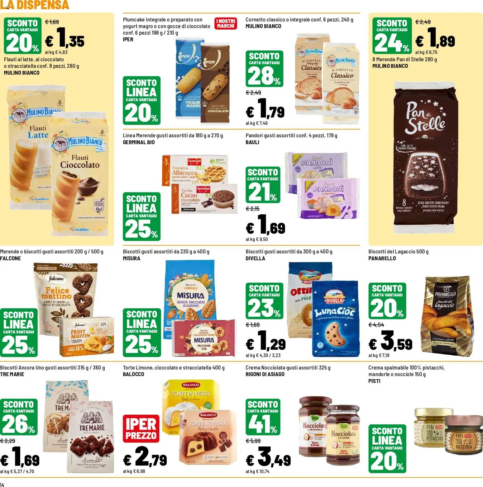 Volantino Iper del 12/10/2026 | Pagina: 14 | Prodotti: Cioccolato, Biscotti, Olio, Muffin
