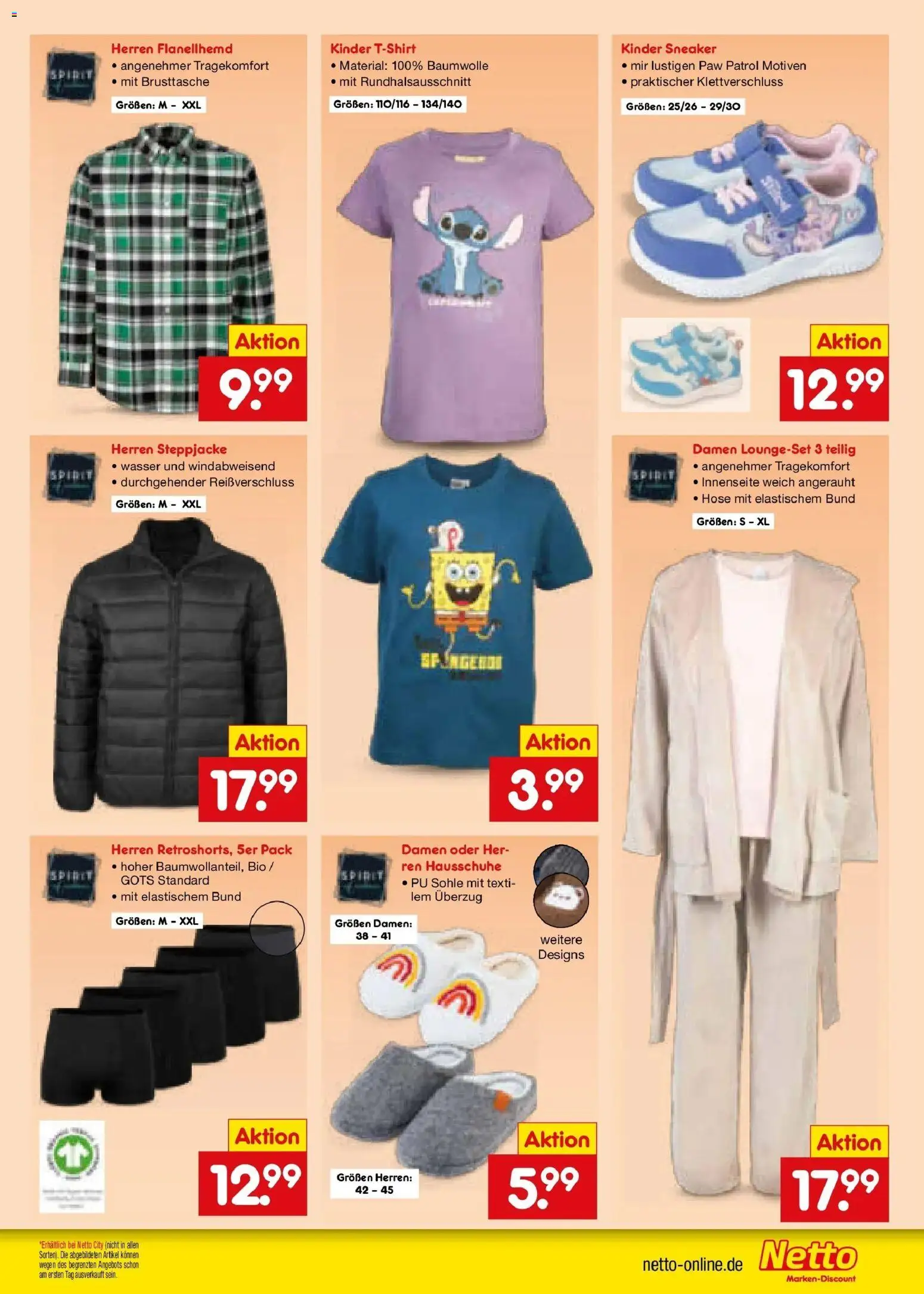 Netto Marken-Discount Prospekt Kremmen – gültig ab 28.09.2026 | Seite: 41 | Produkte: Steppjacke, Wasser, Hose, Hausschuhe