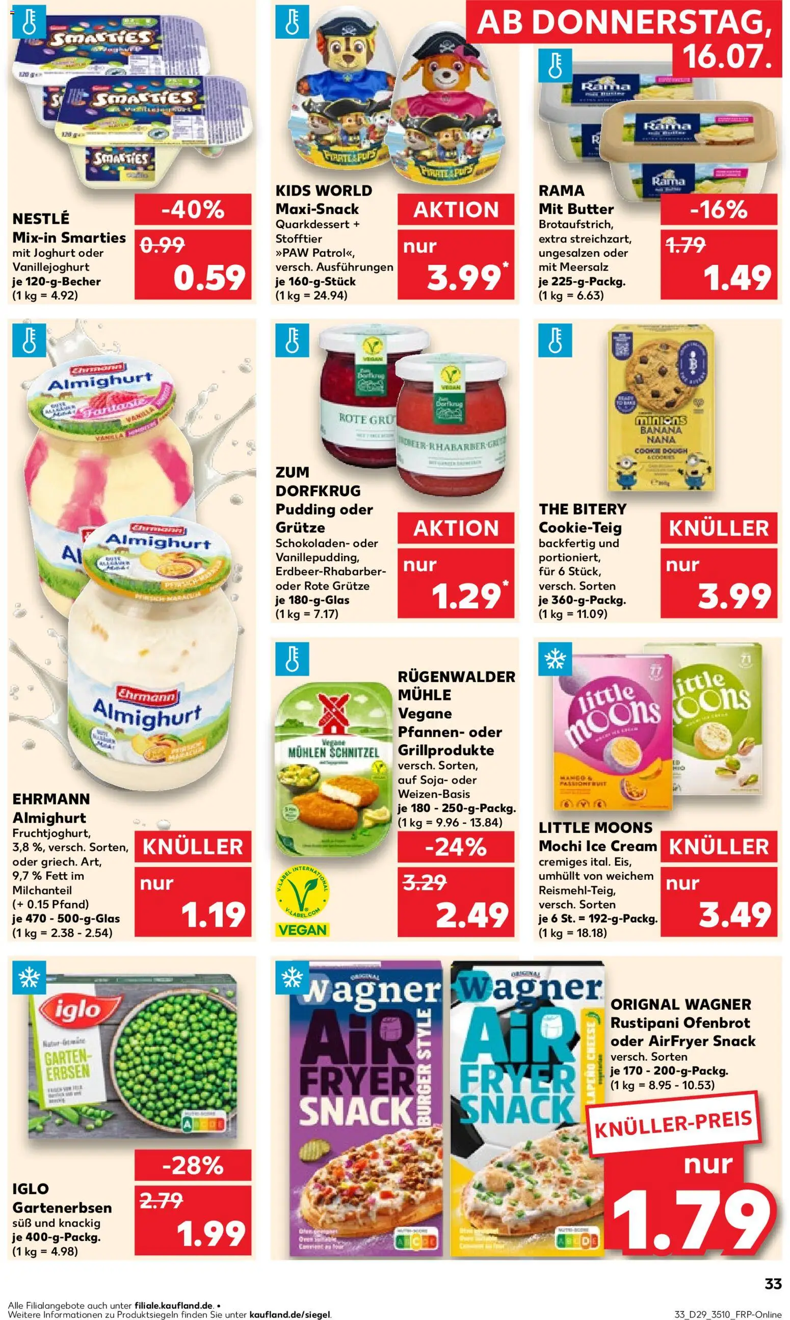 Kaufland Prospekt Leipzig – gültig ab 16.07.2026 | Seite: 33 | Produkte: Rama, Schnitzel, Rhabarber, Mochi