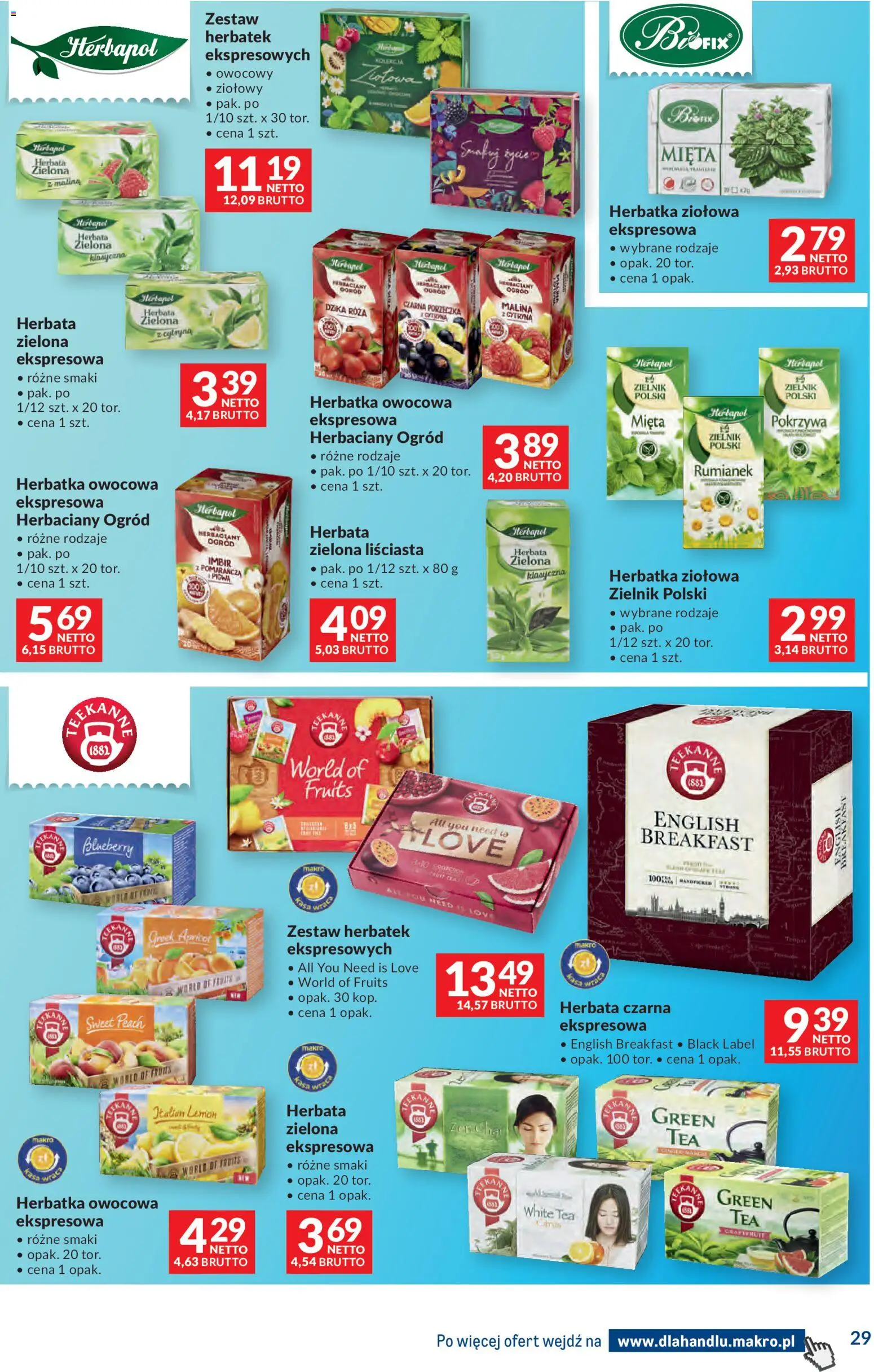 Makro gazetka - Dystrybucja do sklepów od 12.05.2026 | Strona: 29 | Produkty: Pigwa, Imbir, Mięta, Herbata