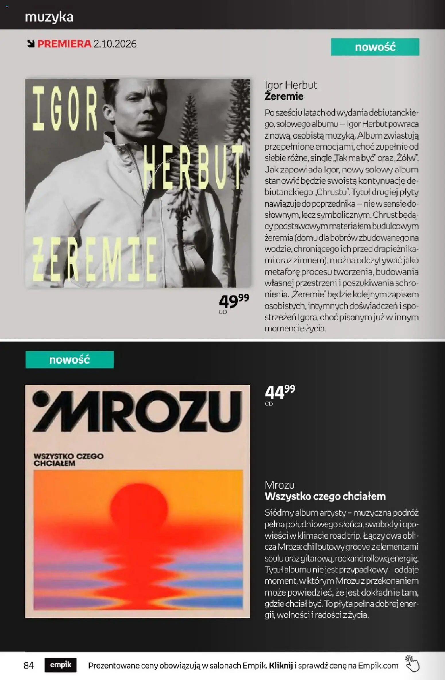 Empik promocje - Tom kultury Muzyka od 23.09.2026 | Strona: 4 | Produkty: Plyty