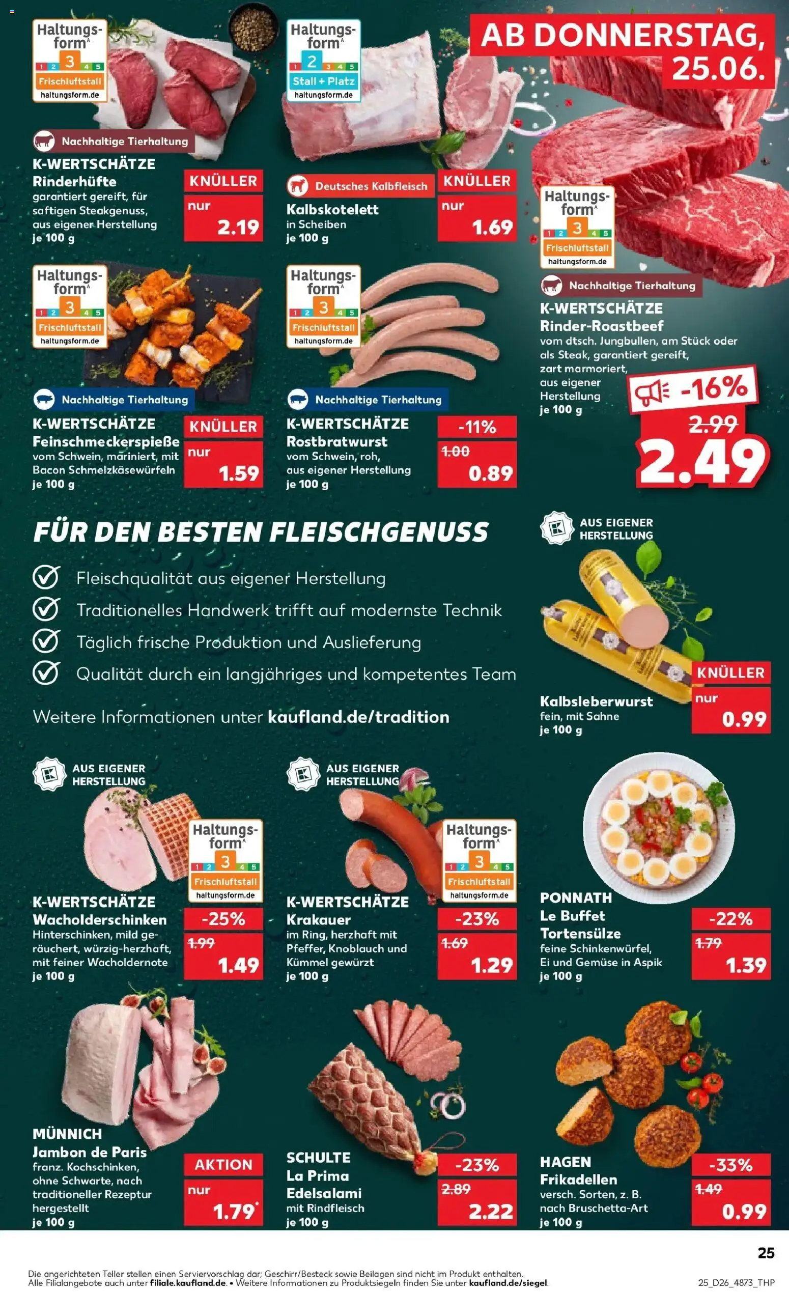 Kaufland Prospekt Würzburg – gültig ab 22.06.2026 | Seite: 34 | Produkte: Gemüse, Salami, Rindfleisch, Sahne