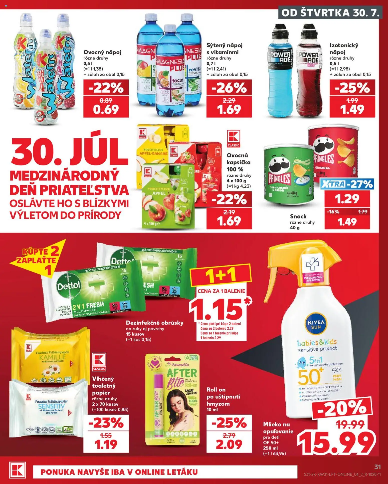 Nové Kaufland akcie – leták je platný od 30.07.2026 | Strana: 31 | Produkty: Mlieko, Nivea, Pringles, Magnesia