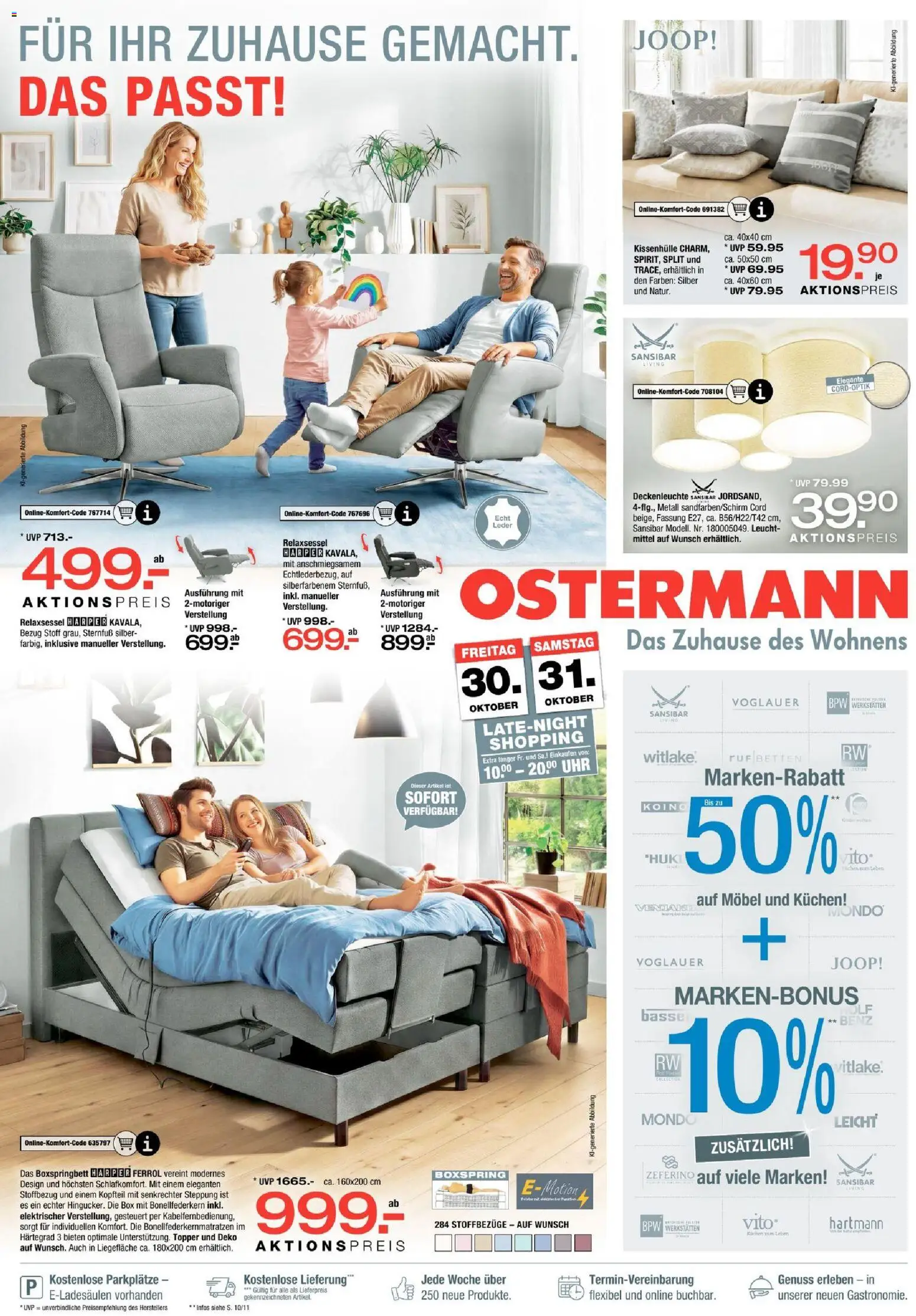 Ostermann Prospekt – gültig ab 24.10.2026 | Seite: 1 | Produkte: Relaxsessel, Boxspringbett, Box, Uhr