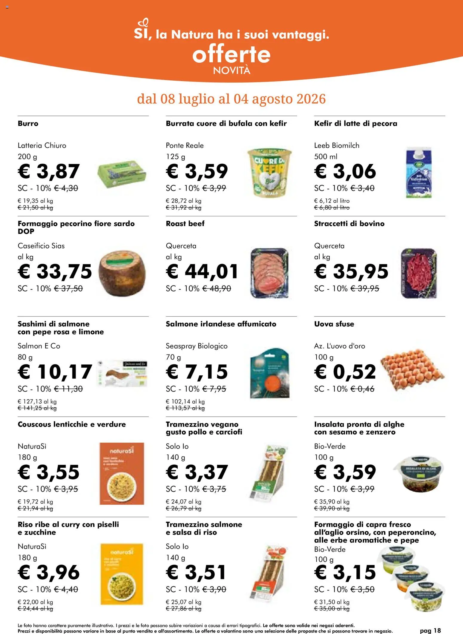Volantino Natura Sì del 08/07/2026 | Pagina: 18