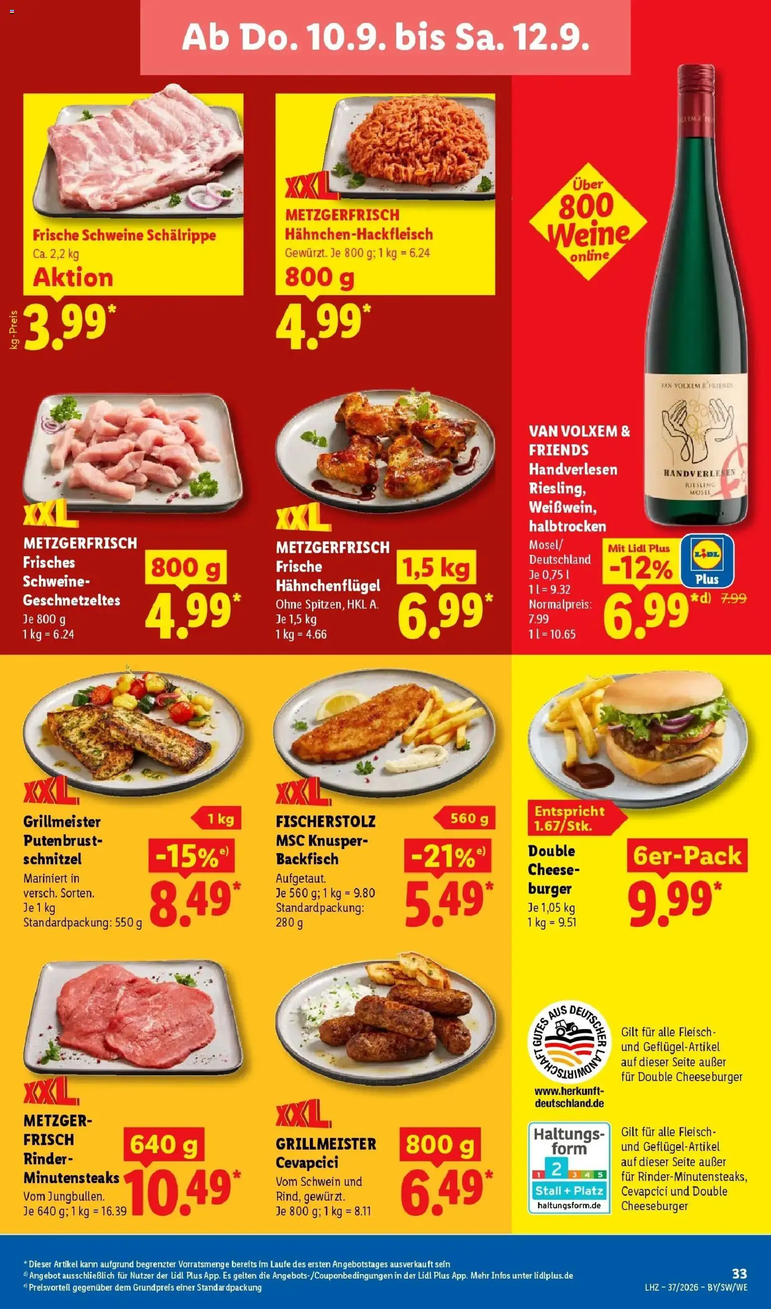 Lidl Prospekt Villingen-schwenningen (ab 07.09.2026) zum Blättern » Angebote | Seite: 65 | Produkte: Putenbrust, Burger, Schnitzel, Fleisch