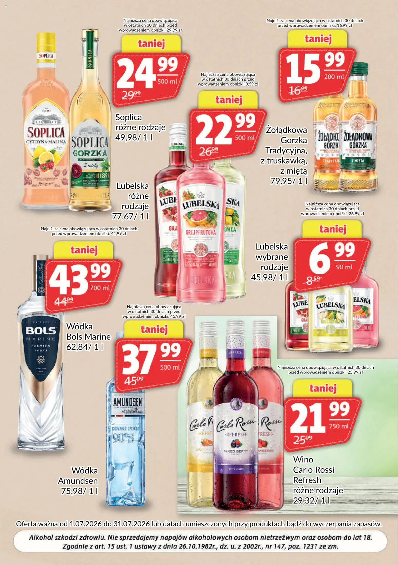 Prim Market gazetka - Oferta alkoholowa od 01.07.2026 | Strona: 4 | Produkty: Wino, Alkohol, Wódka, Carlo Rossi