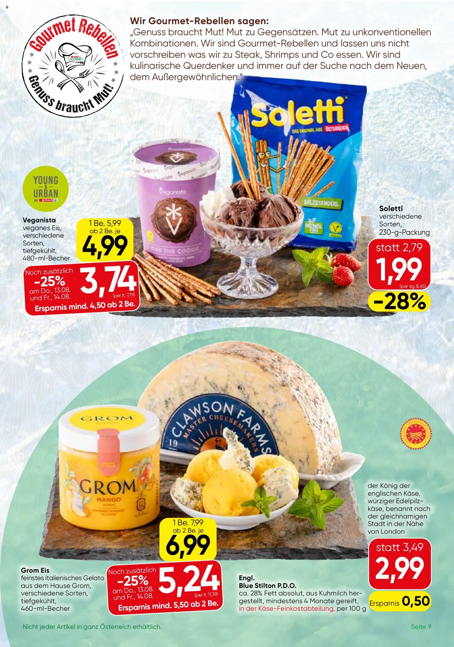 SPAR Gourmet Flugblatt gültig ab 13.08.2026 | Seite: 9 | Produkte: Eis, Mango