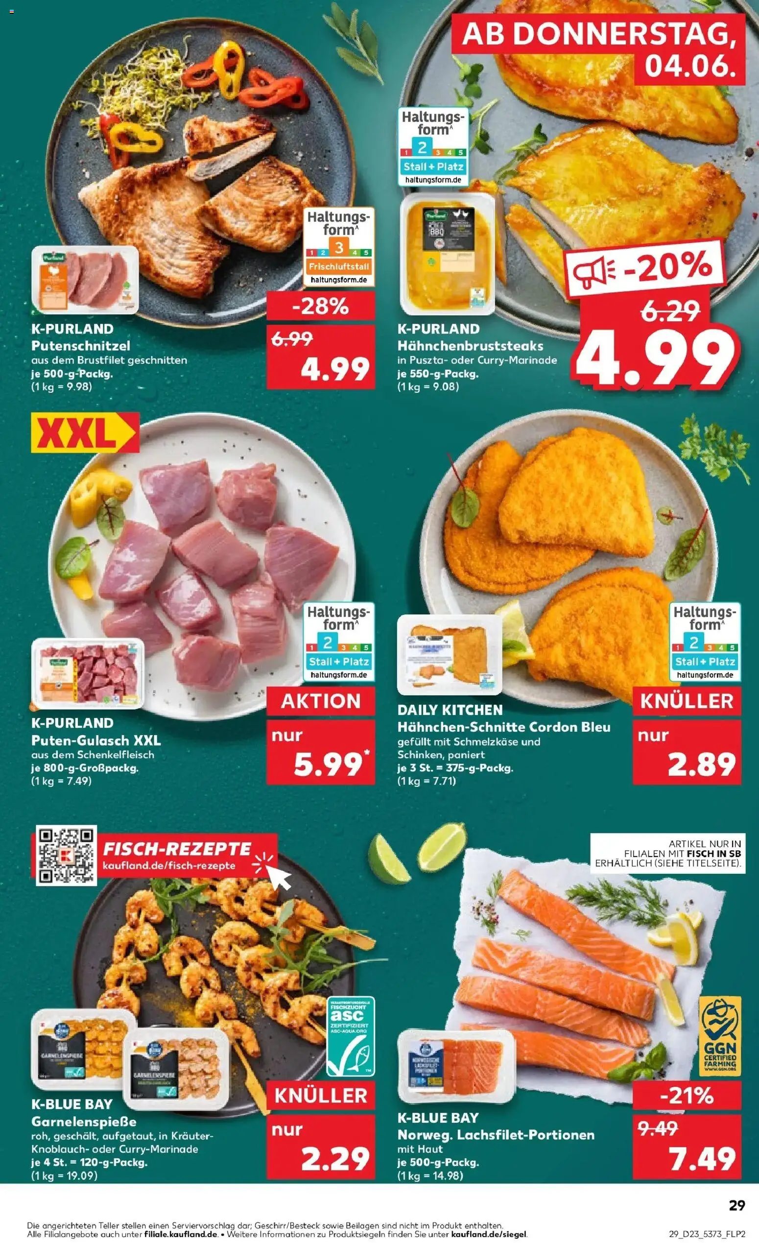 Kaufland Prospekt Oldenburg – gültig ab 04.06.2026 | Seite: 29 | Produkte: Fisch, Putenschnitzel, Knoblauch