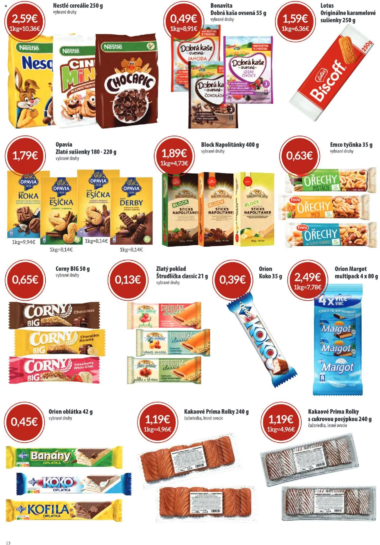 Nové Sintra akcie – leták je platný od 07.05.2026 | Strana: 13 | Produkty: Čokoláda, Jahody, Cereálie, Pistácie
