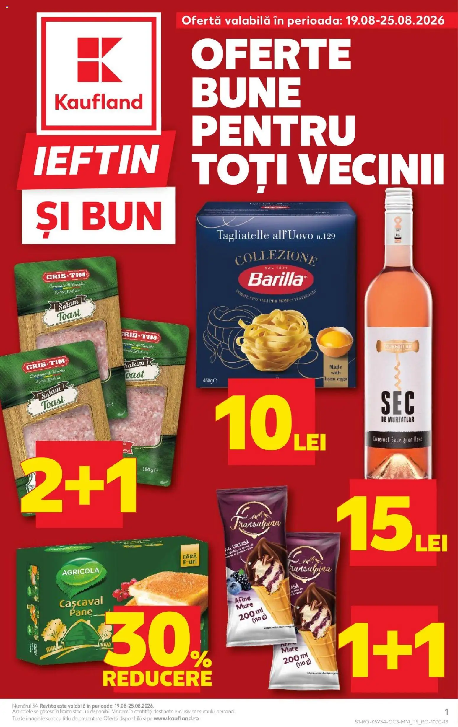 Noul catalog Kaufland – valabil de la 19.08.2026 | Pagină: 1 | Produse: Afine, Agricola, Salam, Sauvignon