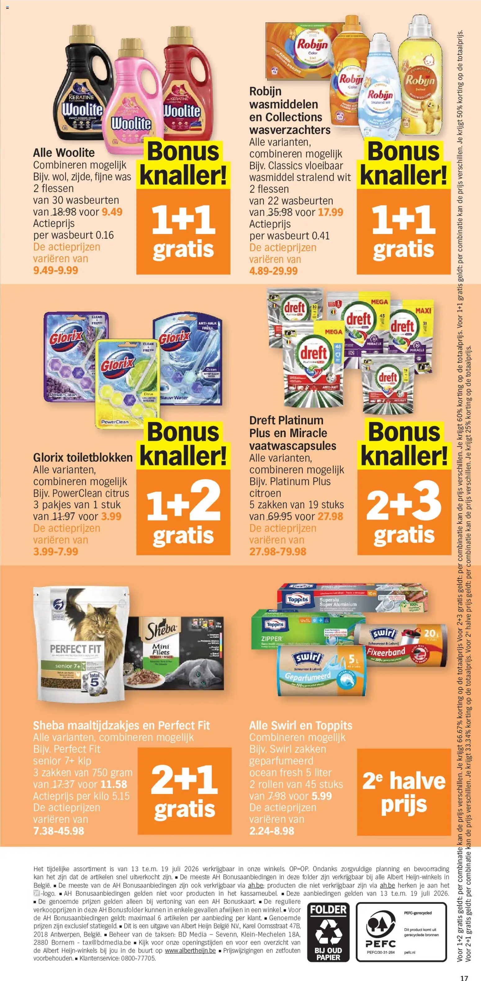 {H1} | Pagina: 17 | Producten: Vaatwascapsules, Papier, Kip, Robijn