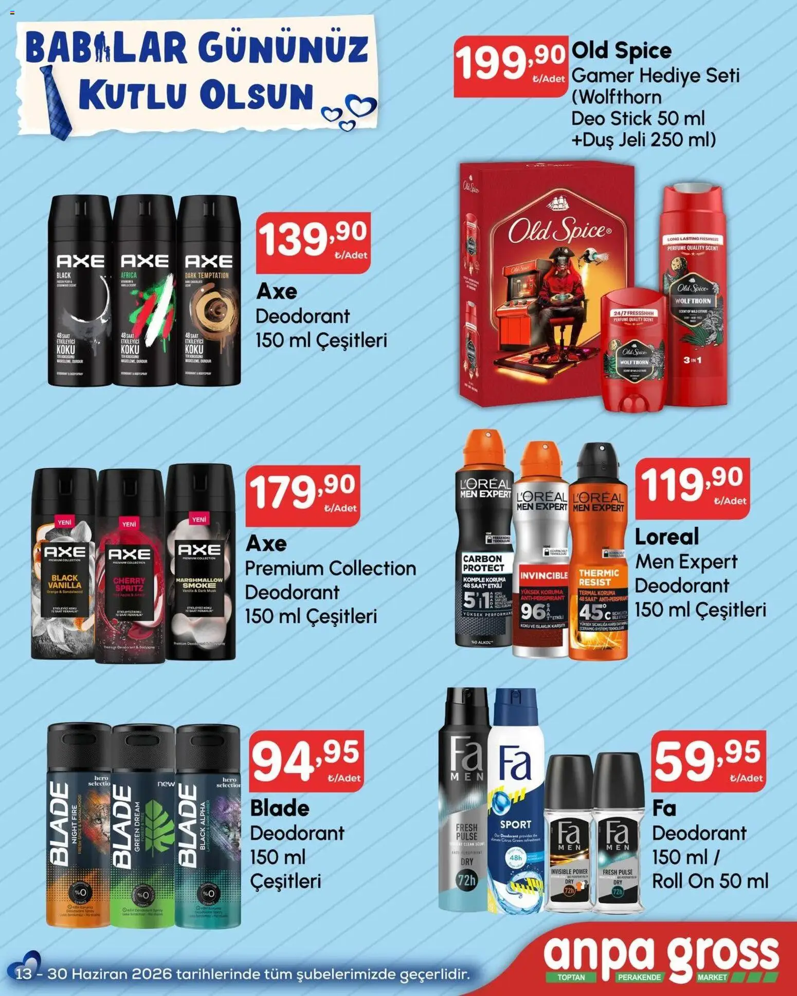 Anpa Gross İndirim - 13.06.2026 tarihinden itibaren geçerlidir | Sayfa: 2 | Ürünler: Duş, Duş jeli, Deodorant, Antiperspirant