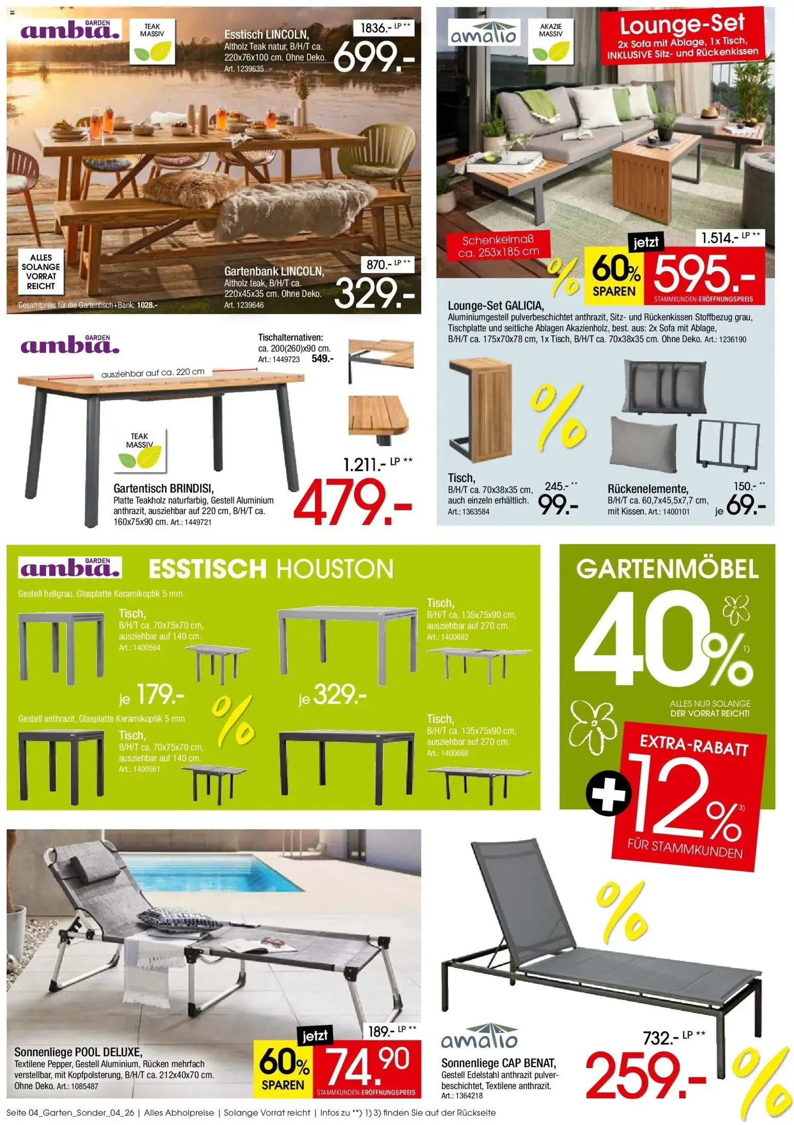 Zurbrüggen - Zurbrüggen: Gartentrends 2026 – gültig ab 11.06.2026 | Seite: 4 | Produkte: Esstisch, Sofa, Gartenmöbel