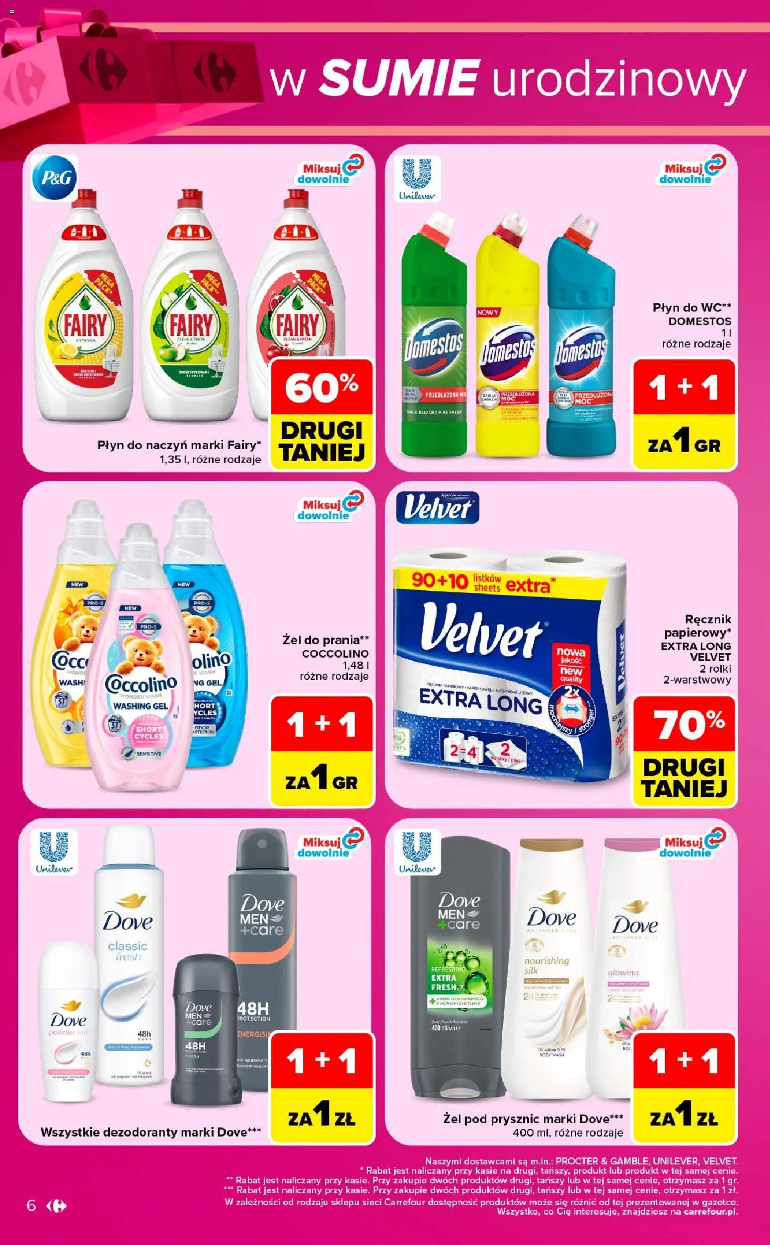 Carrefour gazetka - Weekend okazji od 15.10.2026 | Strona: 6 | Produkty: Coccolino, Żel do prania, Dove, Żel pod prysznic