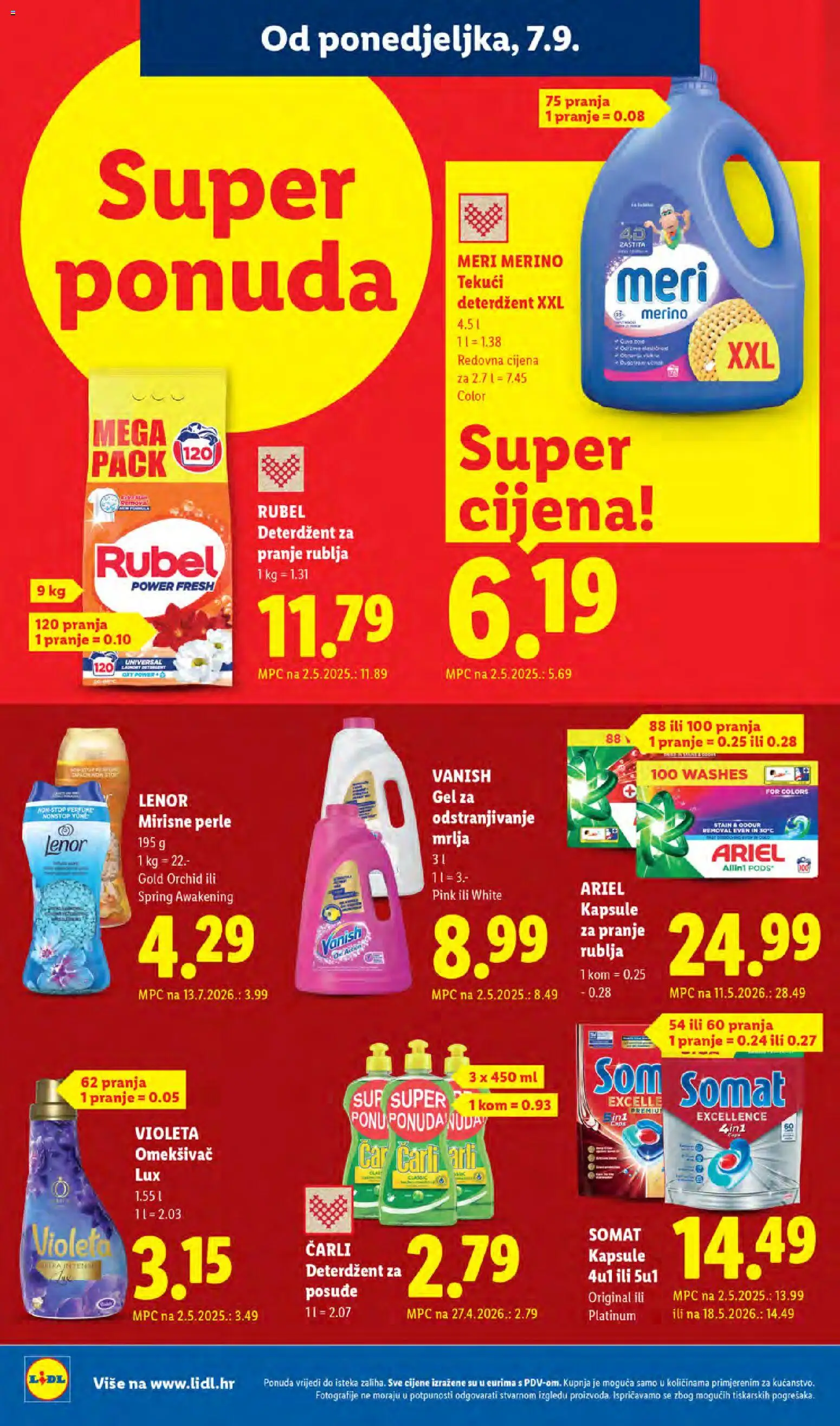 Lidl katalog | vrijedi od 07.09.2026 | Stranica: 26 | Proizvodi: Vanish, Somat, Posuđe, Carli