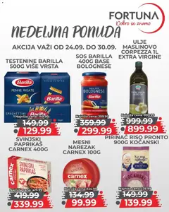 Fortuna Market katalog Nedeljna ponuda - pregled Fortuna Market kataloga - važi od 24.09.2026 | Strana: 7 | Proizvode: Kuhinja, Pronto, Sos, Pirinač