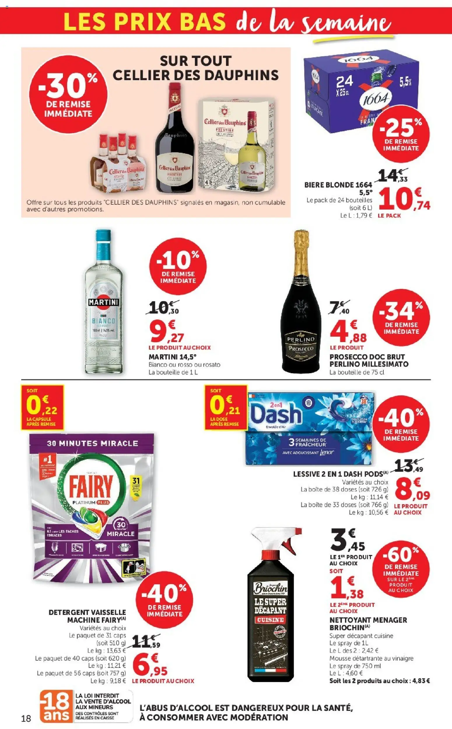{H1} | Page: 18 | Produits: Décapant, Adoucissant, Bière, Dash