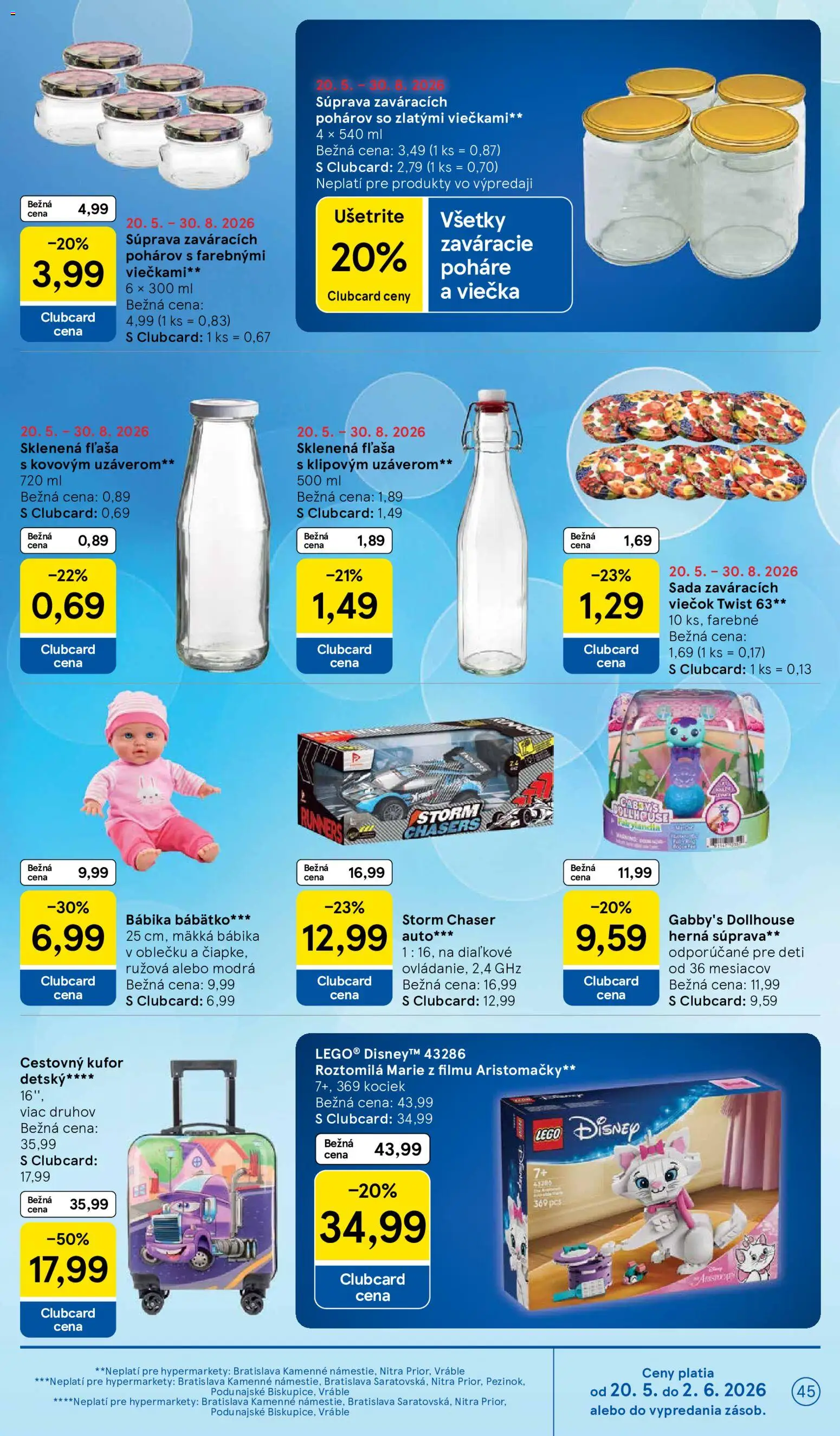 Nové Tesco akcie – leták je platný od 20.05.2026 | Strana: 45 | Produkty: LEGO, Kufor