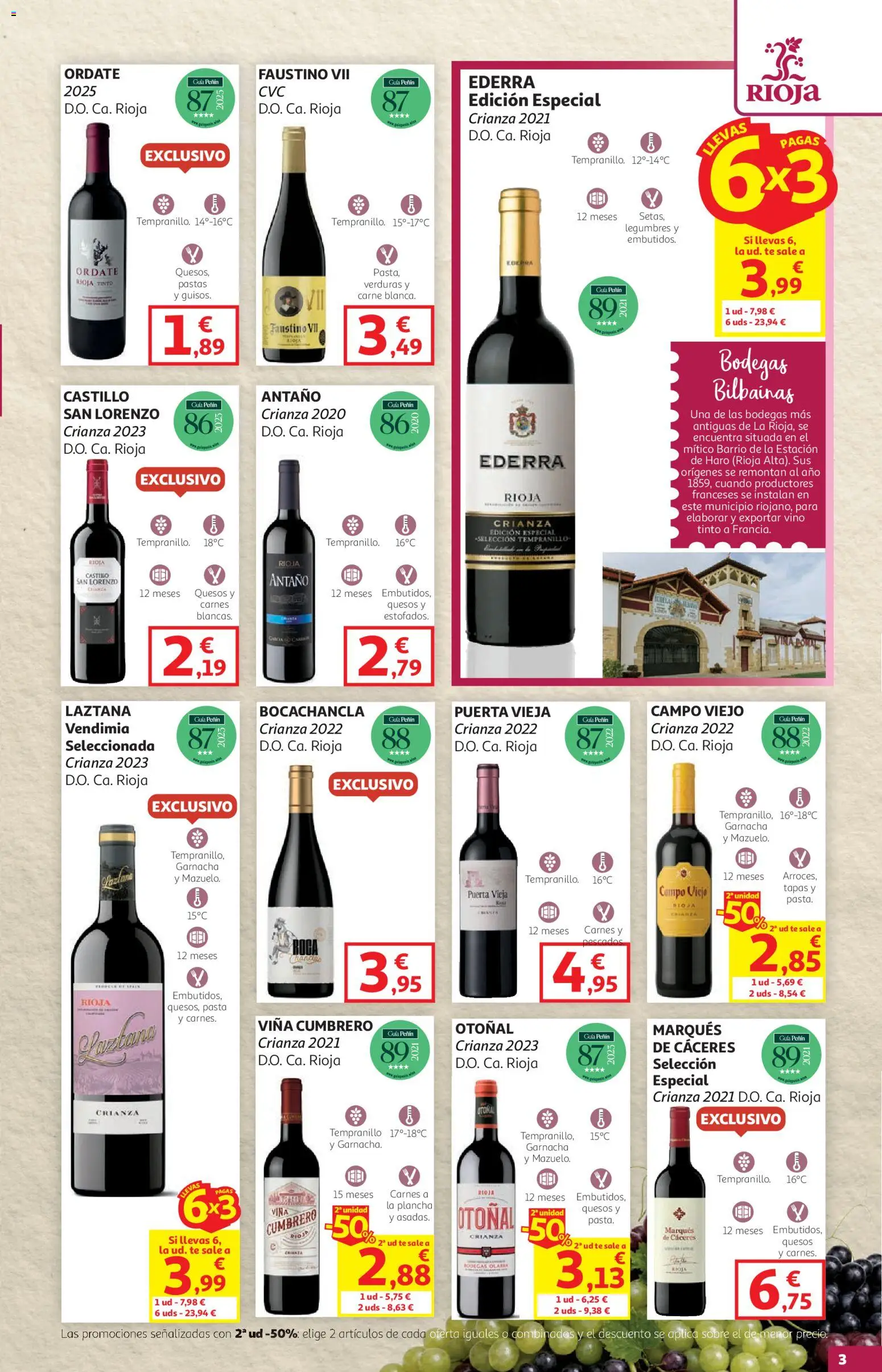 Alcampo - Feria del Vino SST Pais Vasco │ válido desde el 08/10/2026 | Página: 3 | Productos: Pasta, Té, Legumbres, Carne