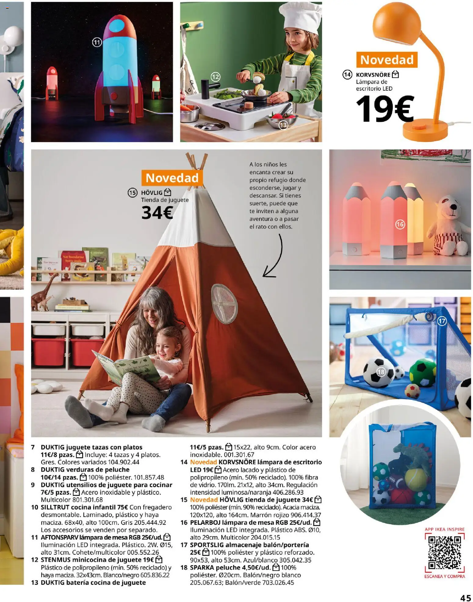 IKEA - Accesorios y decoración │ válido desde el 01/09/2026 | Página: 45 | Productos: Lámpara de escritorio, Cocina, Cocina de juguete, Mesa