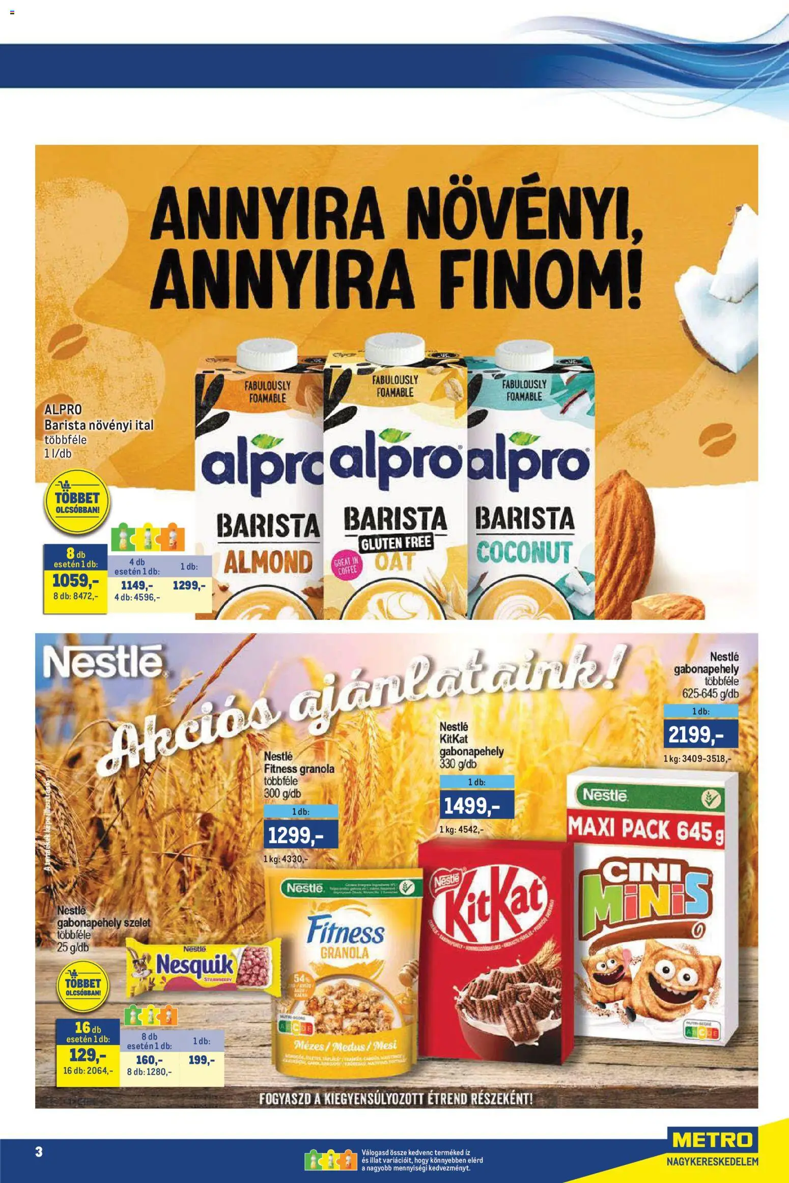 Metro akciós ujság - amely érvényes a következő dátumtól: 2026.07.01. | Oldal: 3 | Termékek: Gabonapehely, Alpro, Granola, Nesquik