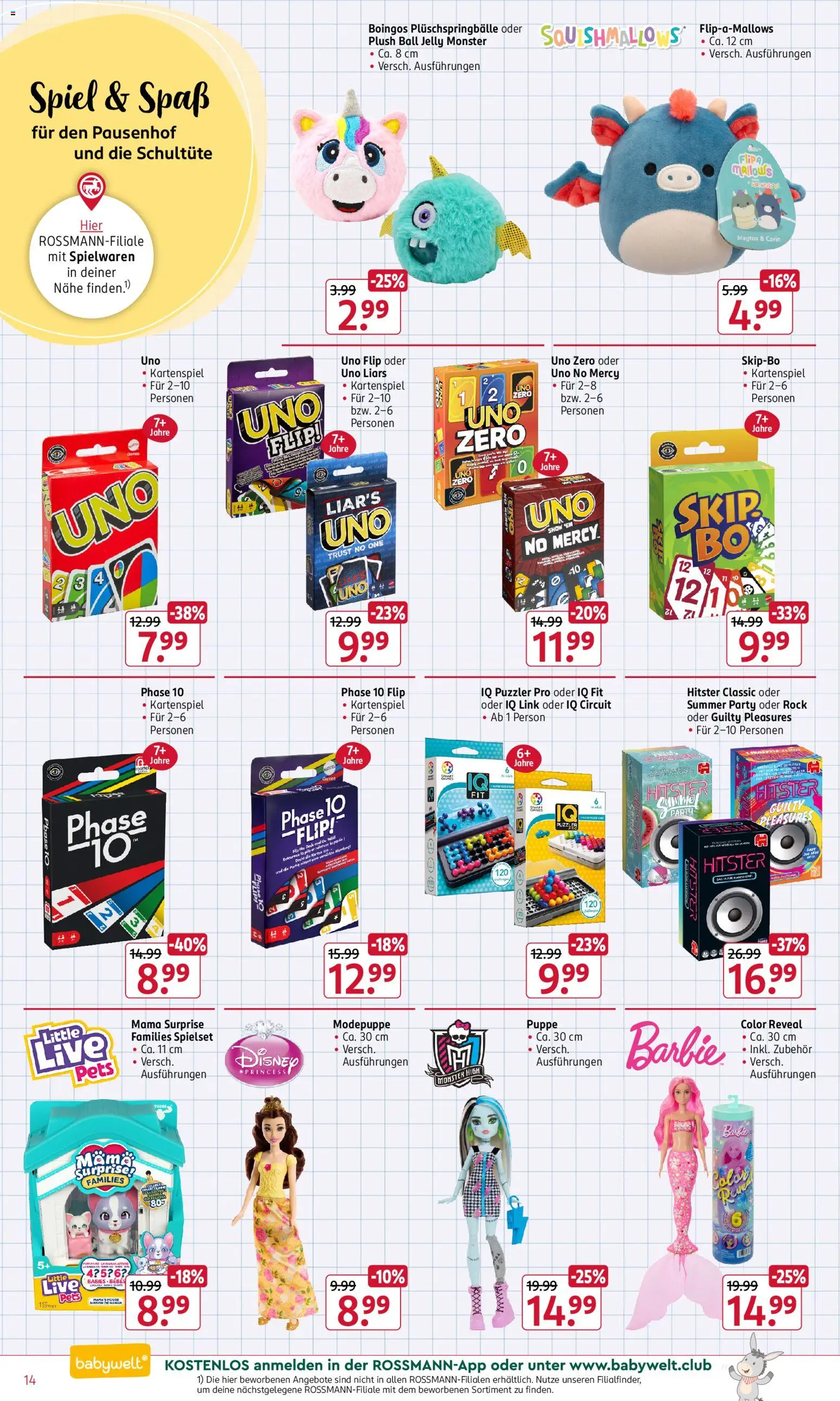Rossmann Schulaktion – gültig ab 29.06.2026 | Seite: 15 | Produkte: Spiel, Puppe, Monster, Rock