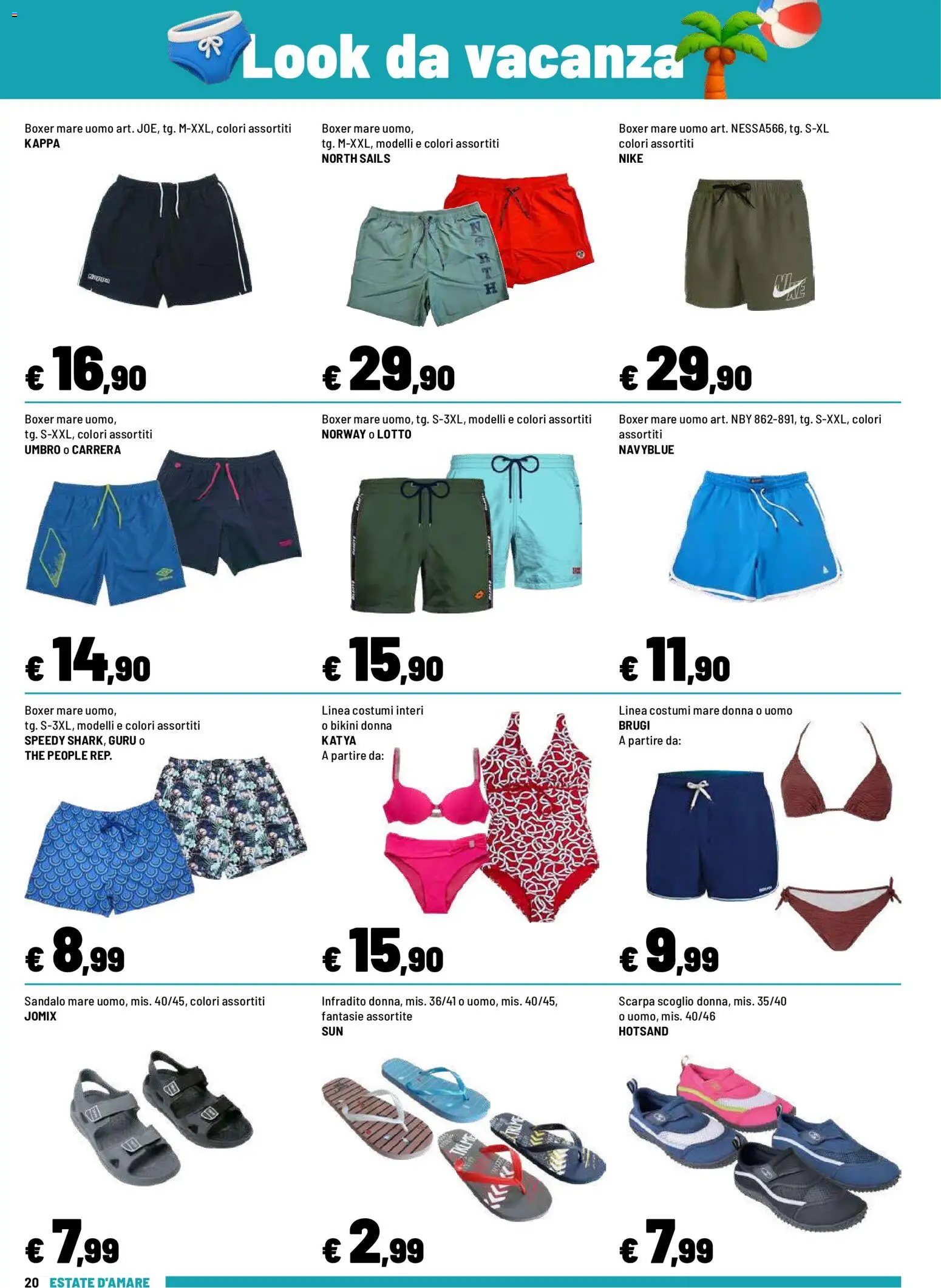 Volantino Iper del 08.06.2026 | Pagina: 20 | Prodotti: Boxer, Infradito, Bikini, The