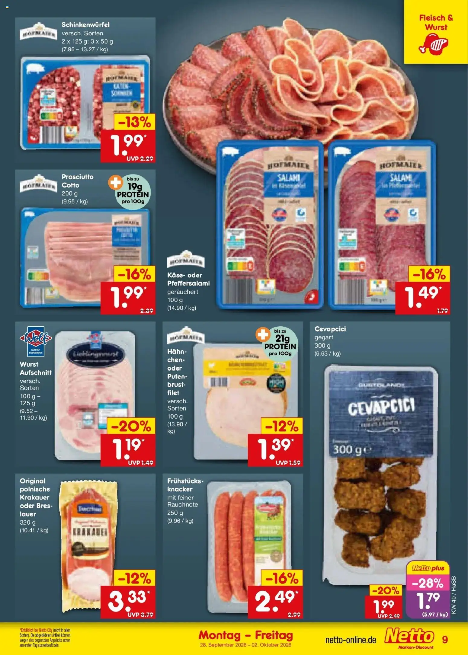 Netto Marken-Discount Prospekt Unna – gültig ab 28.09.2026 | Seite: 11 | Produkte: Käse, Wurst, Salami, Fleisch