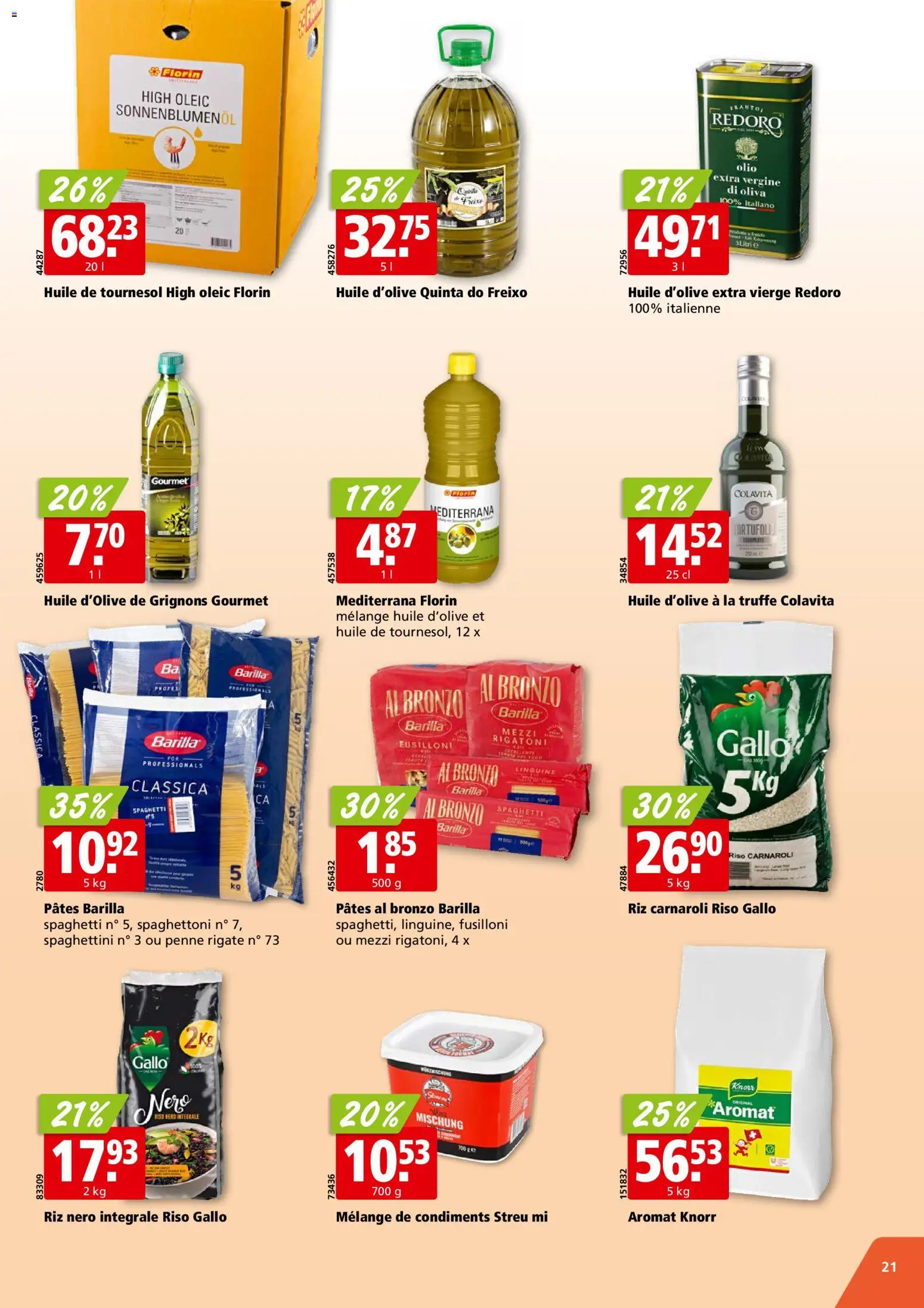 Aligro aktionen Chavannes, Matran, Genève, Sion – gültig ab 19.10.2026 | Seite: 21 | Produkte: Barilla
